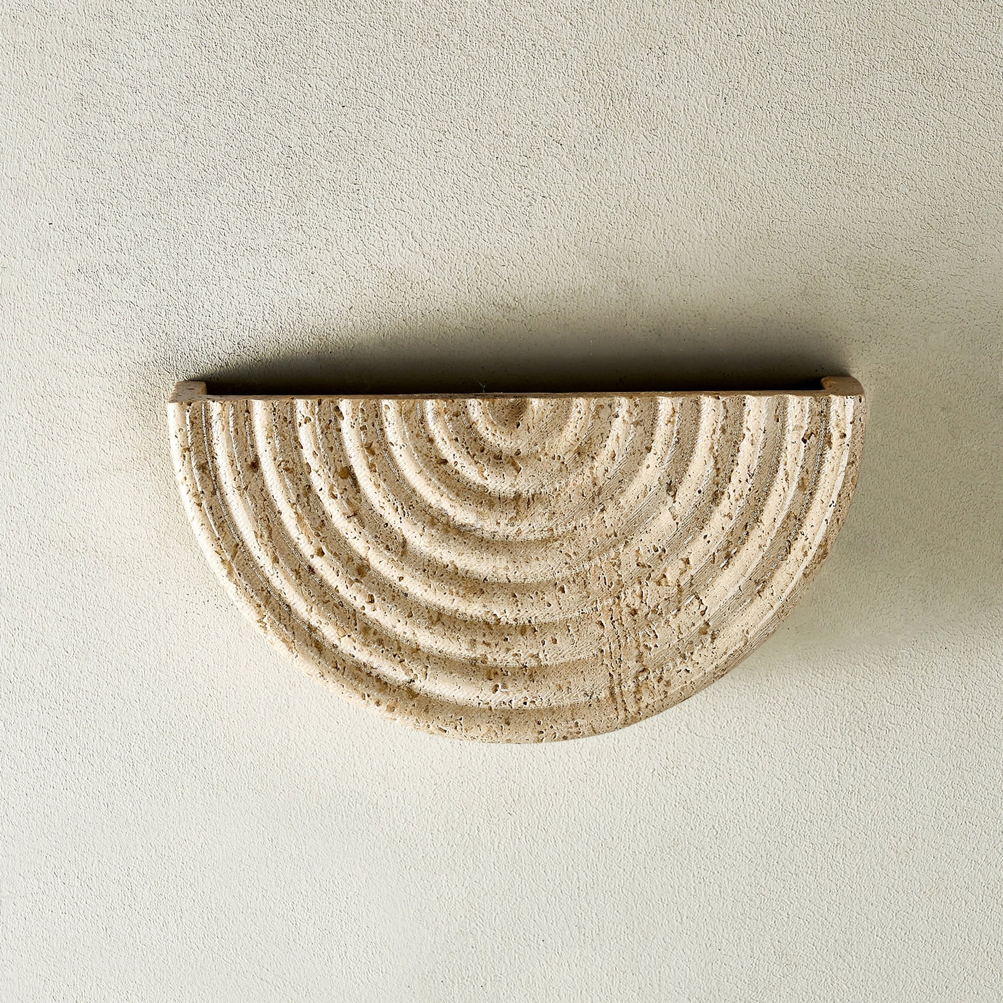 Faro Travertine Half-Moon Wall Lamp