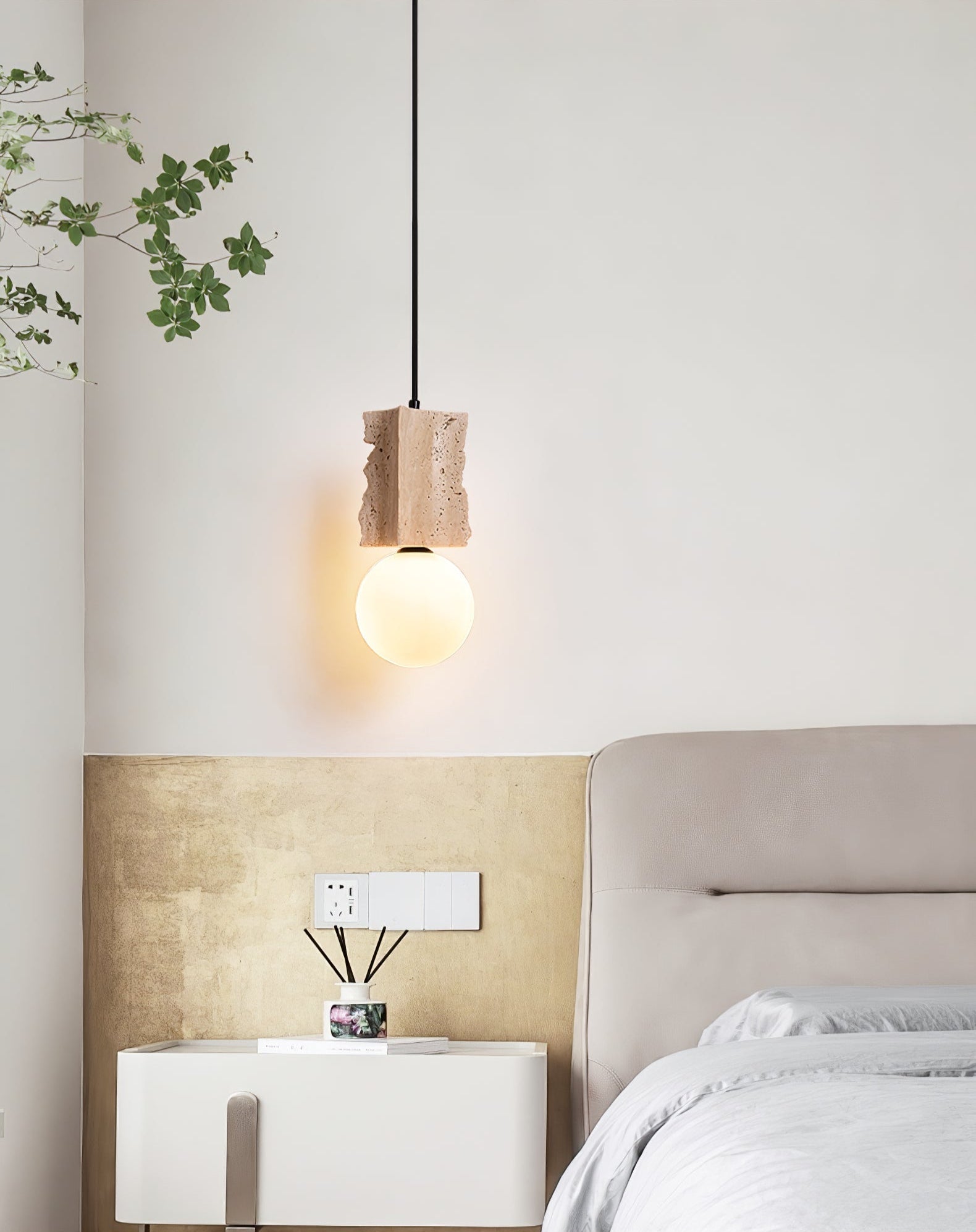 Travertine Raw Edge Pendant Light