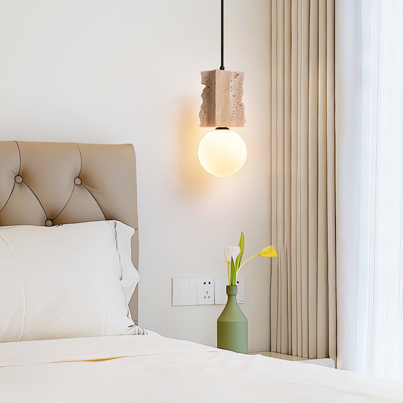 Travertine Raw Edge Pendant Light