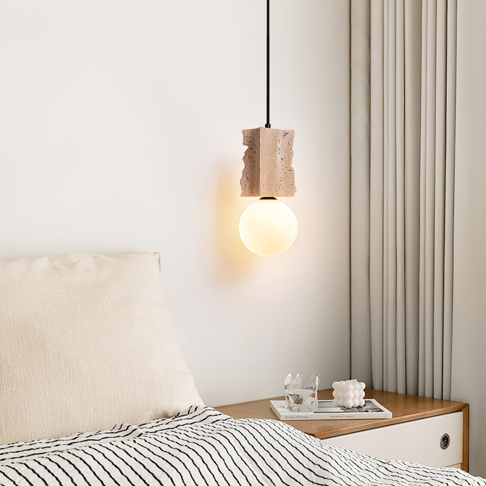 Travertine Raw Edge Pendant Light