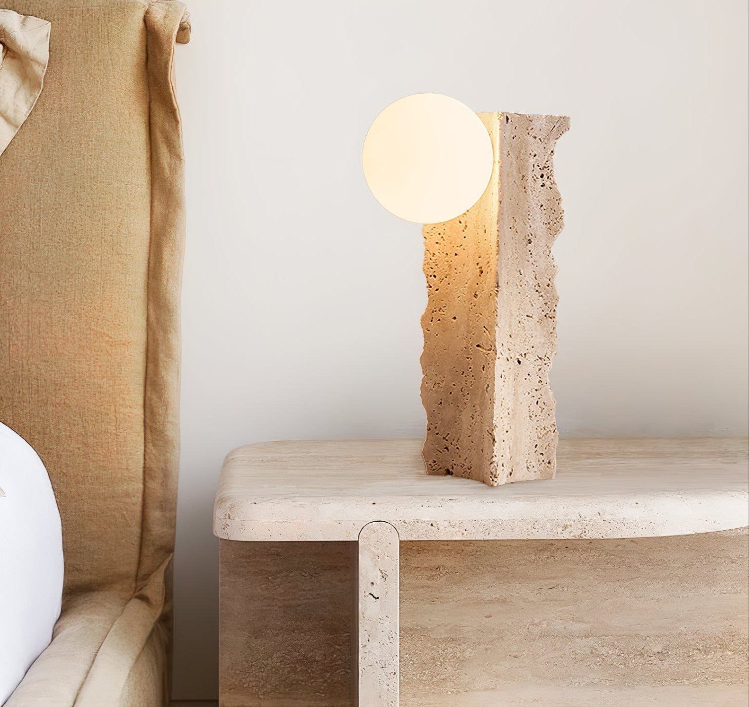 Vyrnora Travertine Slab Table Lamp