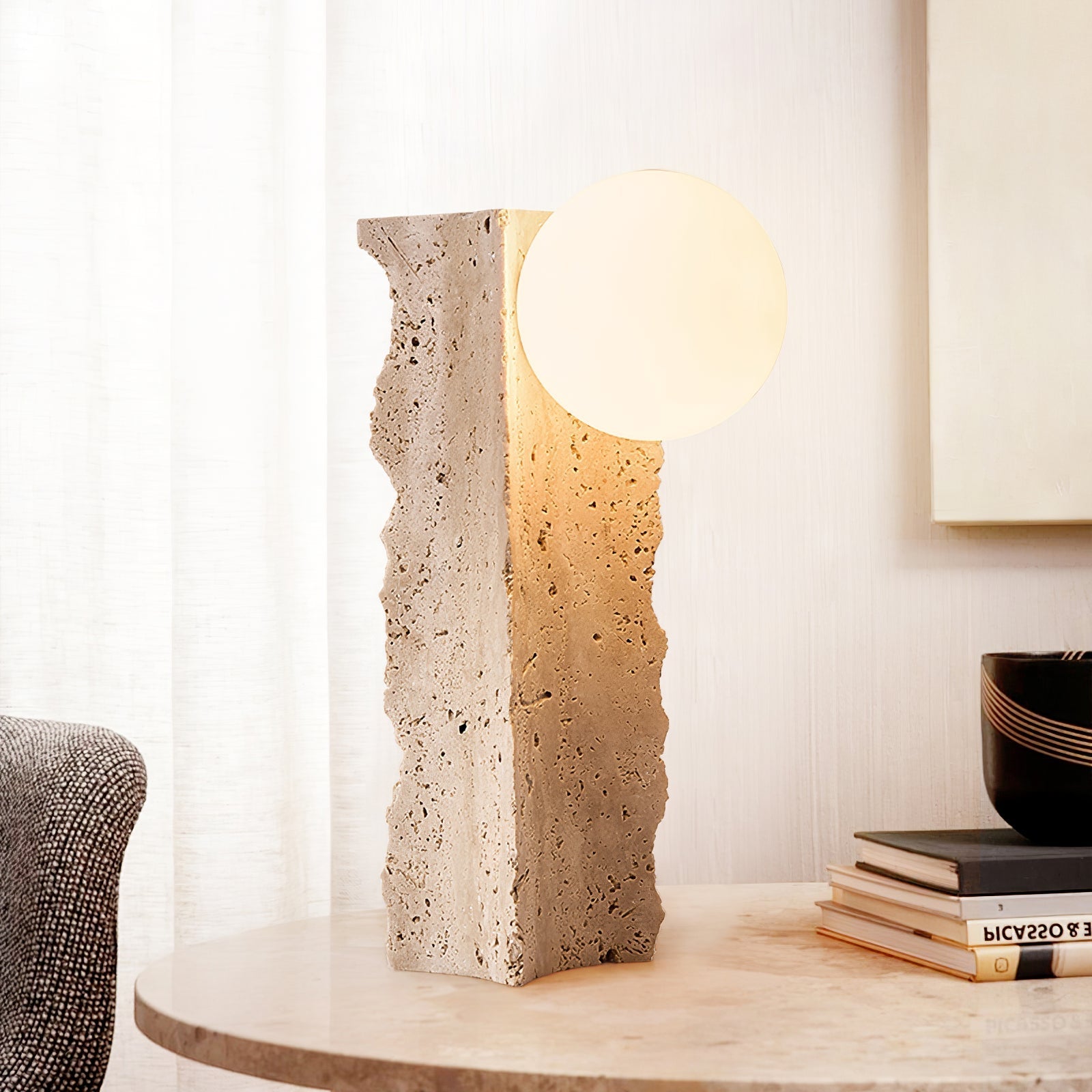 Vyrnora Travertine Slab Table Lamp