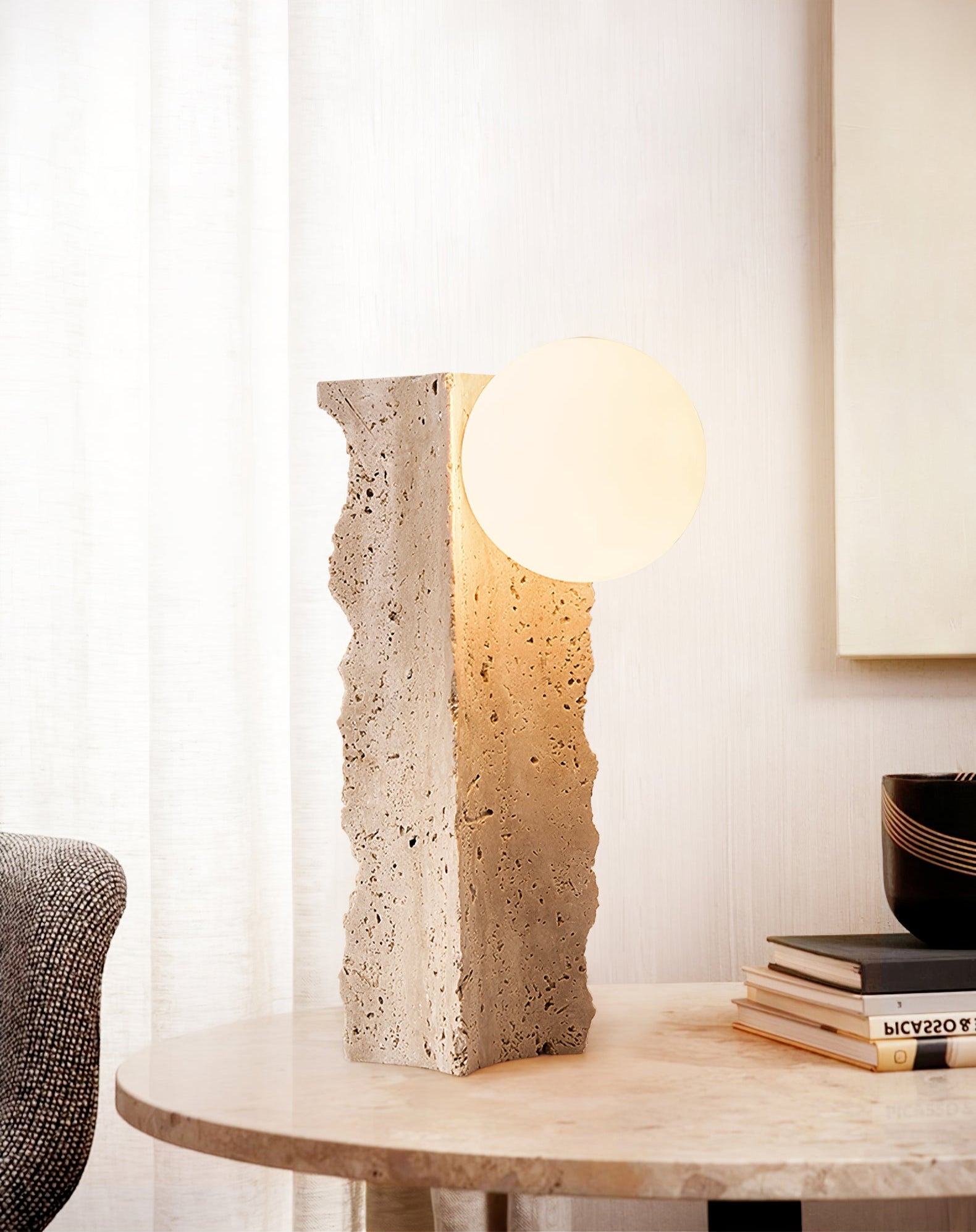 Vyrnora Travertine Slab Table Lamp