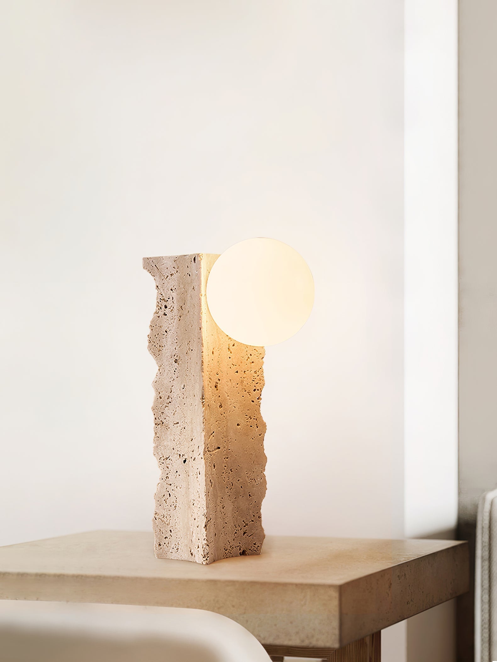 Vyrnora Travertine Slab Table Lamp