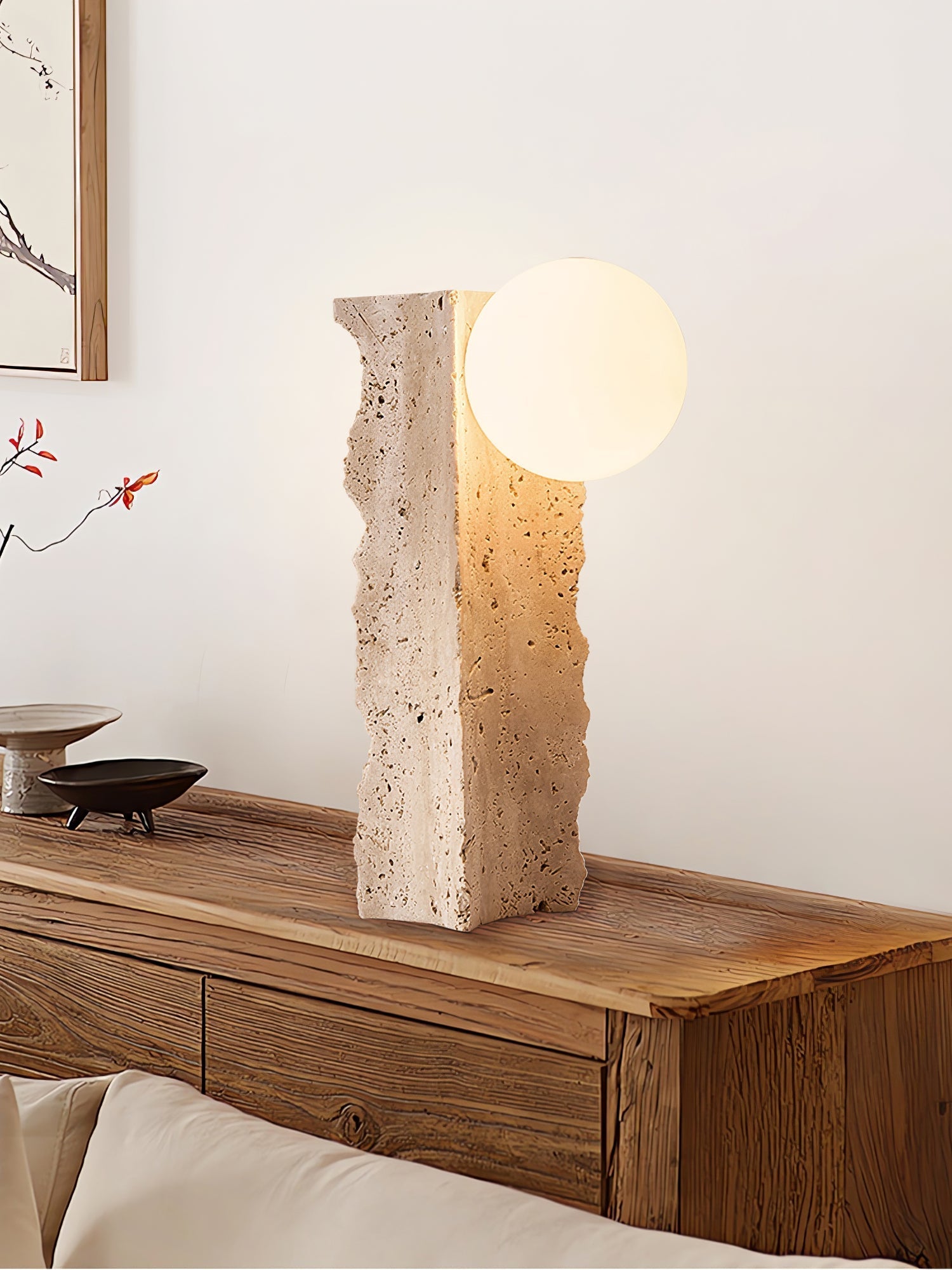 Vyrnora Travertine Slab Table Lamp