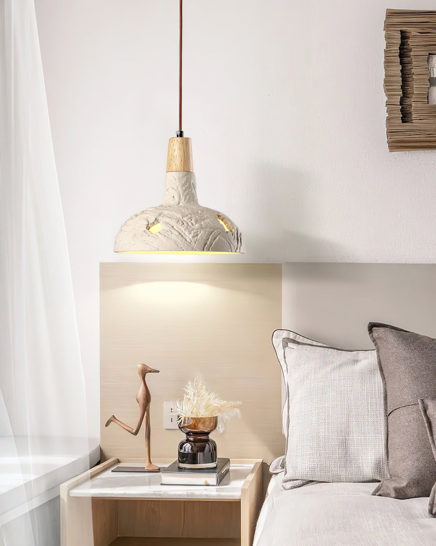 Ormarion Nordic Art Carve Cement Pendant Lamp - Letslighting