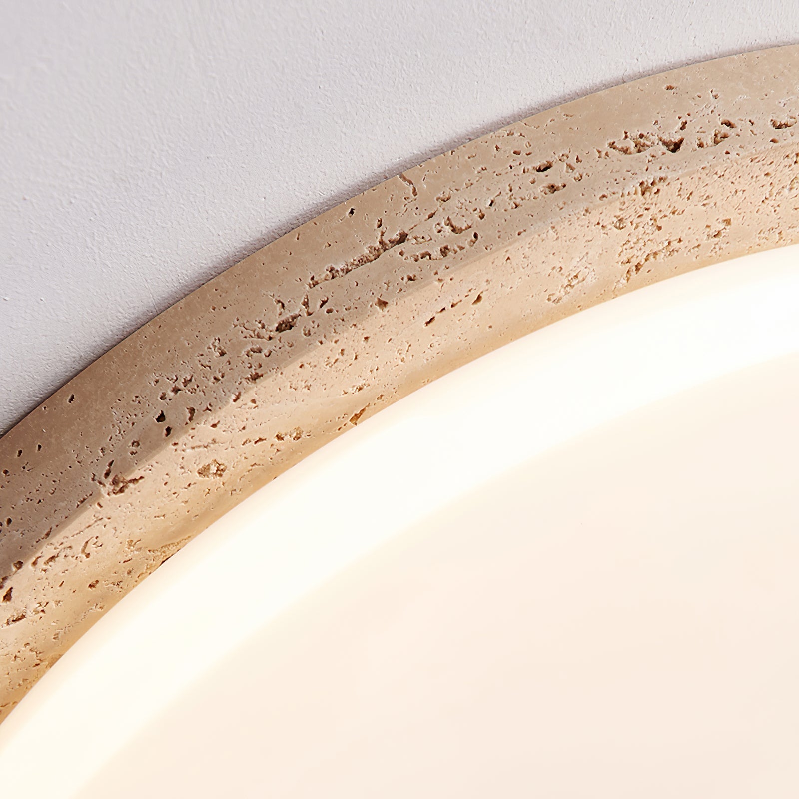 Etala Smooth-Rim Travertine Ceiling Light - Letslighting