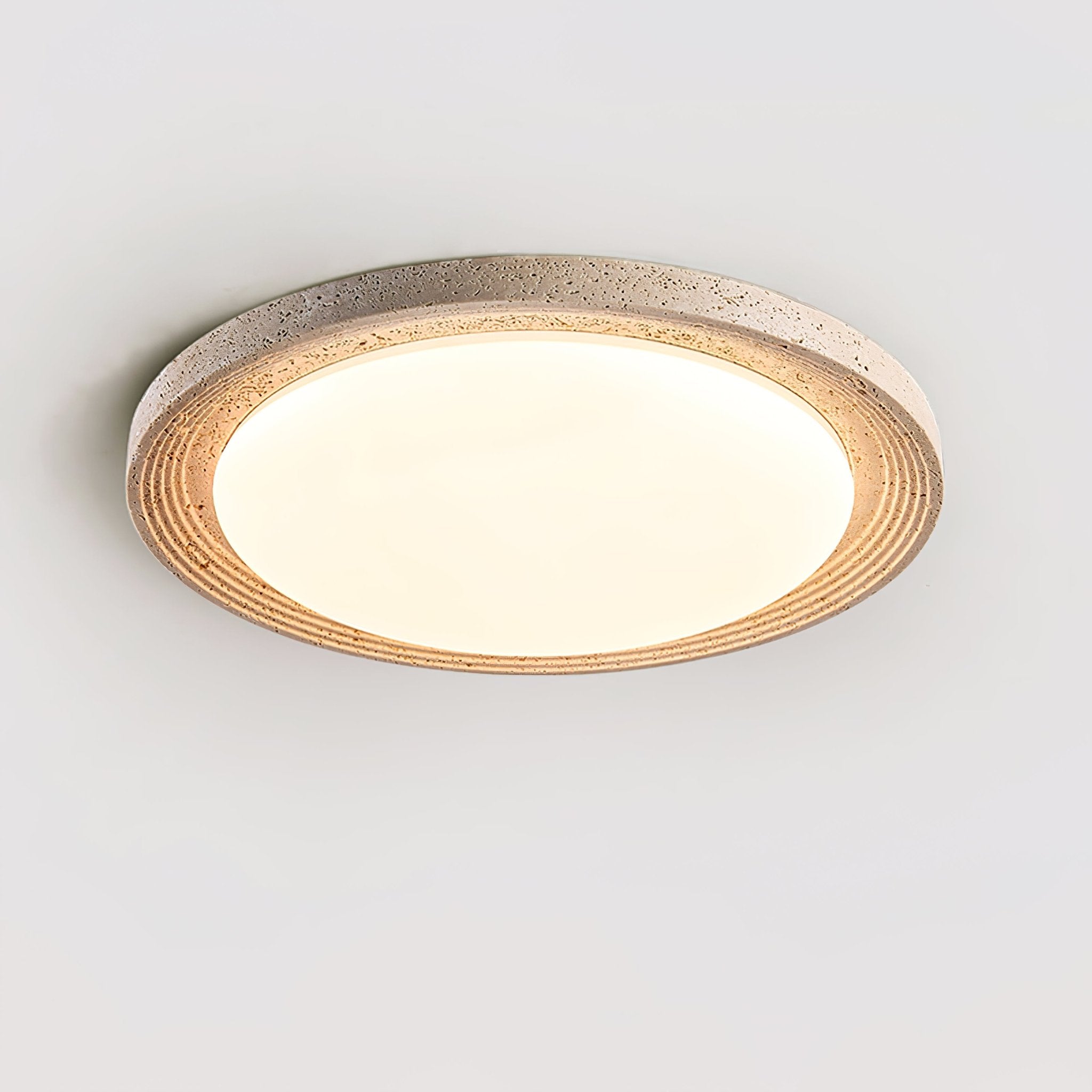 Terralux Modern Travertine & Acrylic Ceiling Light