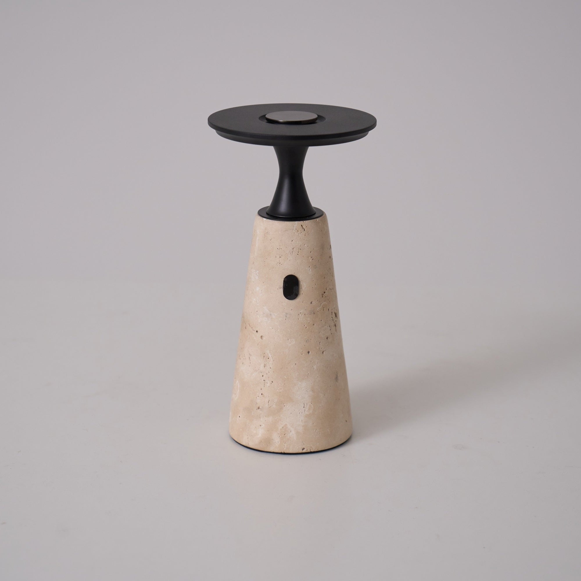 Vespera Sculptural Travertine Table Lamp - Letslighting