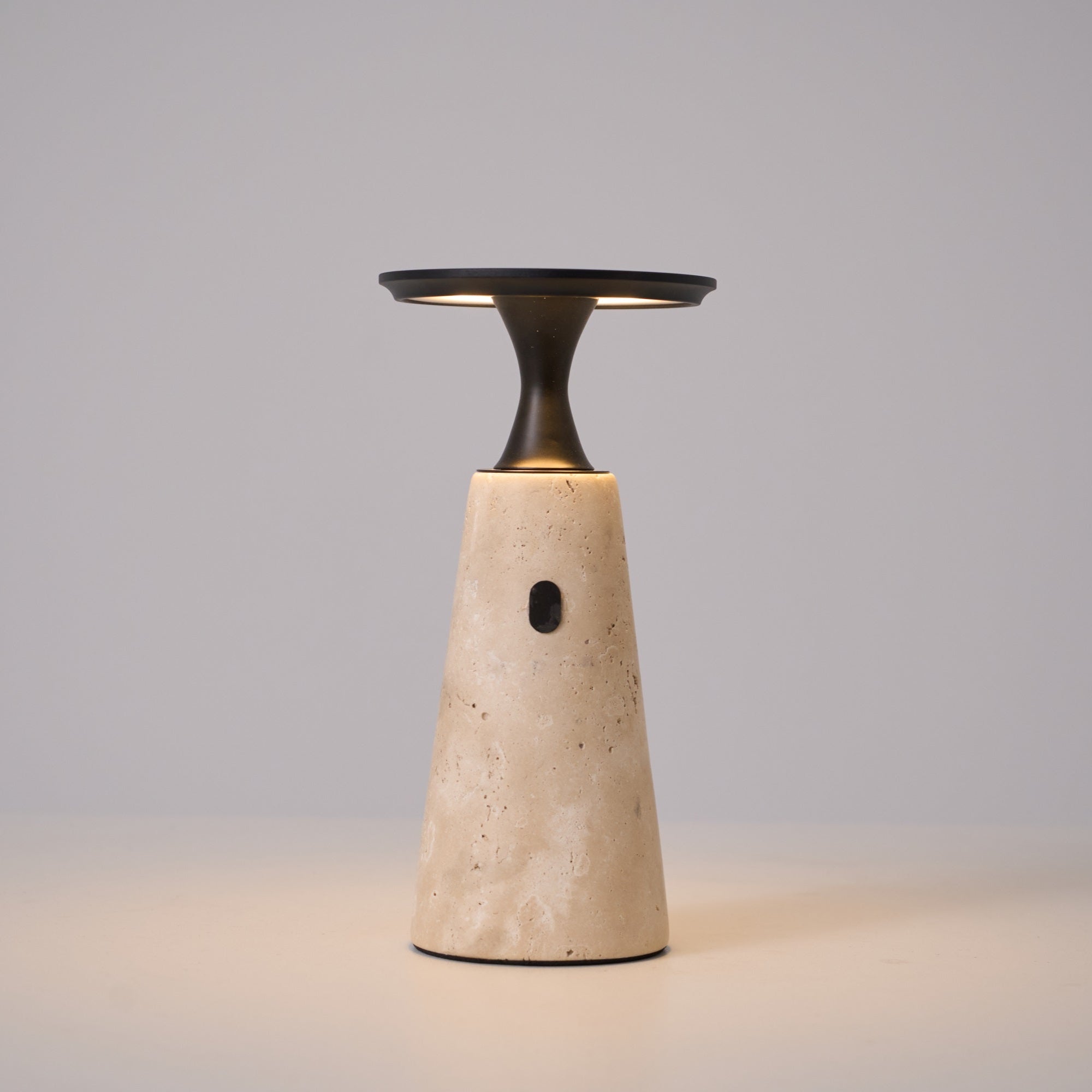 Vespera Sculptural Travertine Table Lamp - Letslighting