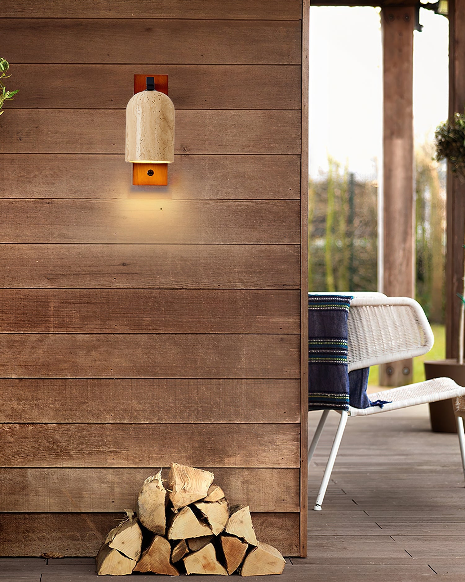 Cole Wall Light Travertine - Letslighting