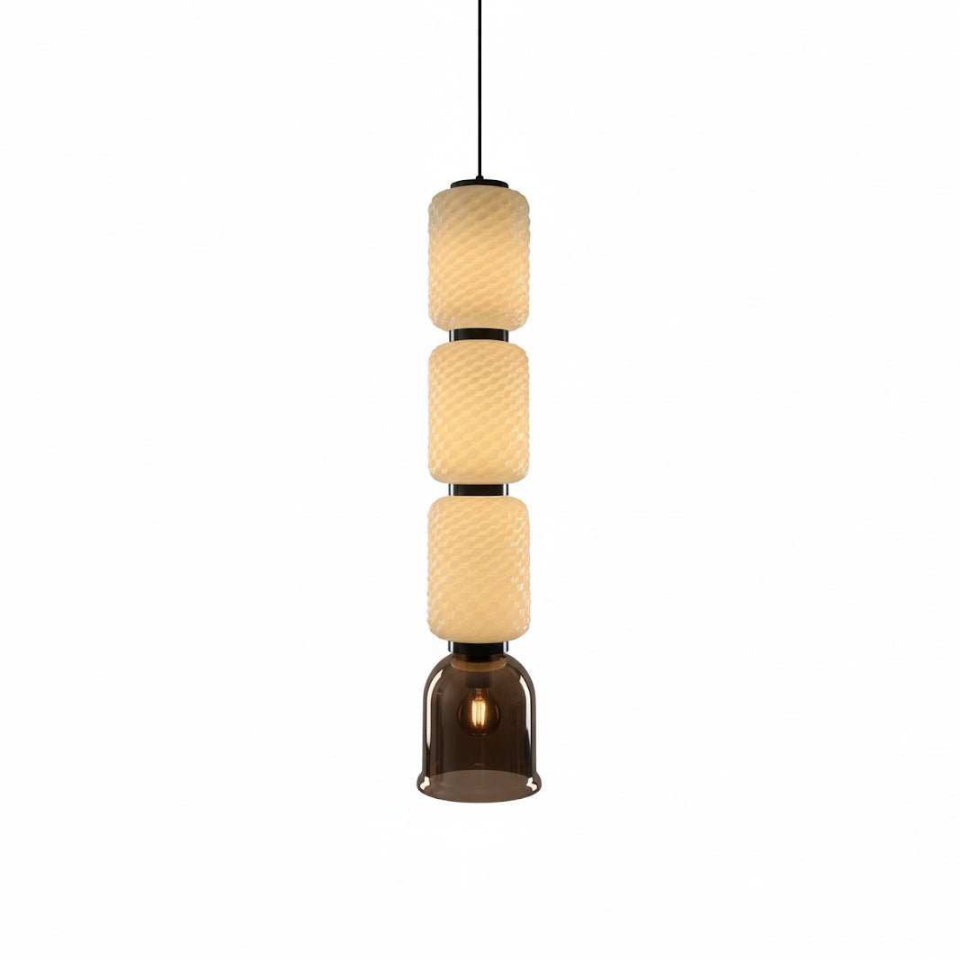 Textured Modern Metal & Glass Pendant Light