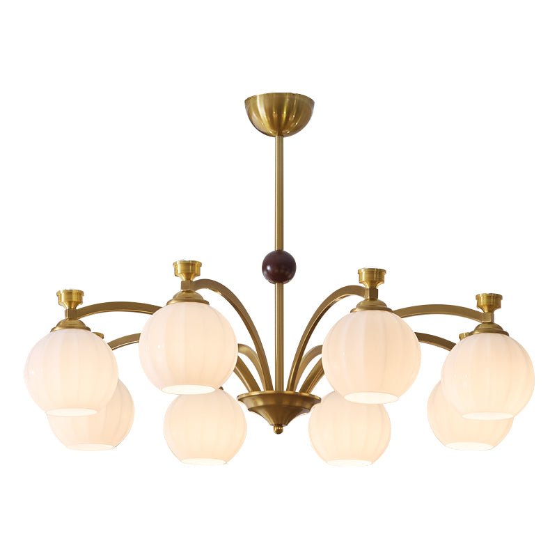 Usilia Elegance Vintage Glass Wood Chandelier - Letslighting