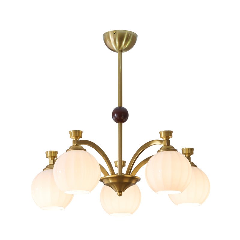 Usilia Elegance Vintage Glass Wood Chandelier - Letslighting