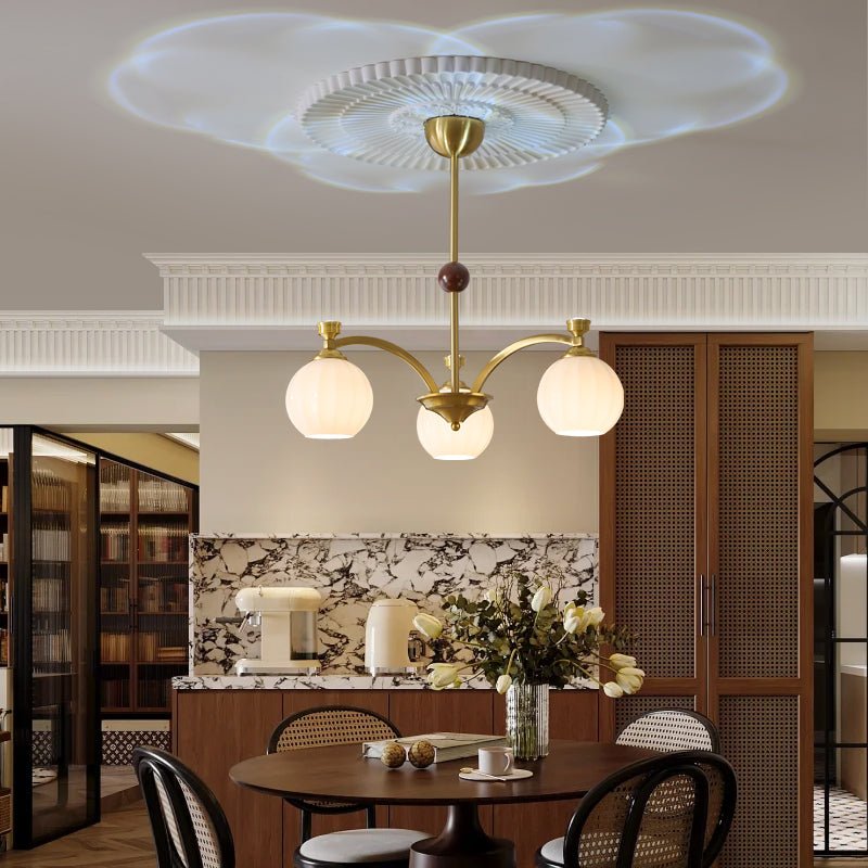 Usilia Elegance Vintage Glass Wood Chandelier - Letslighting