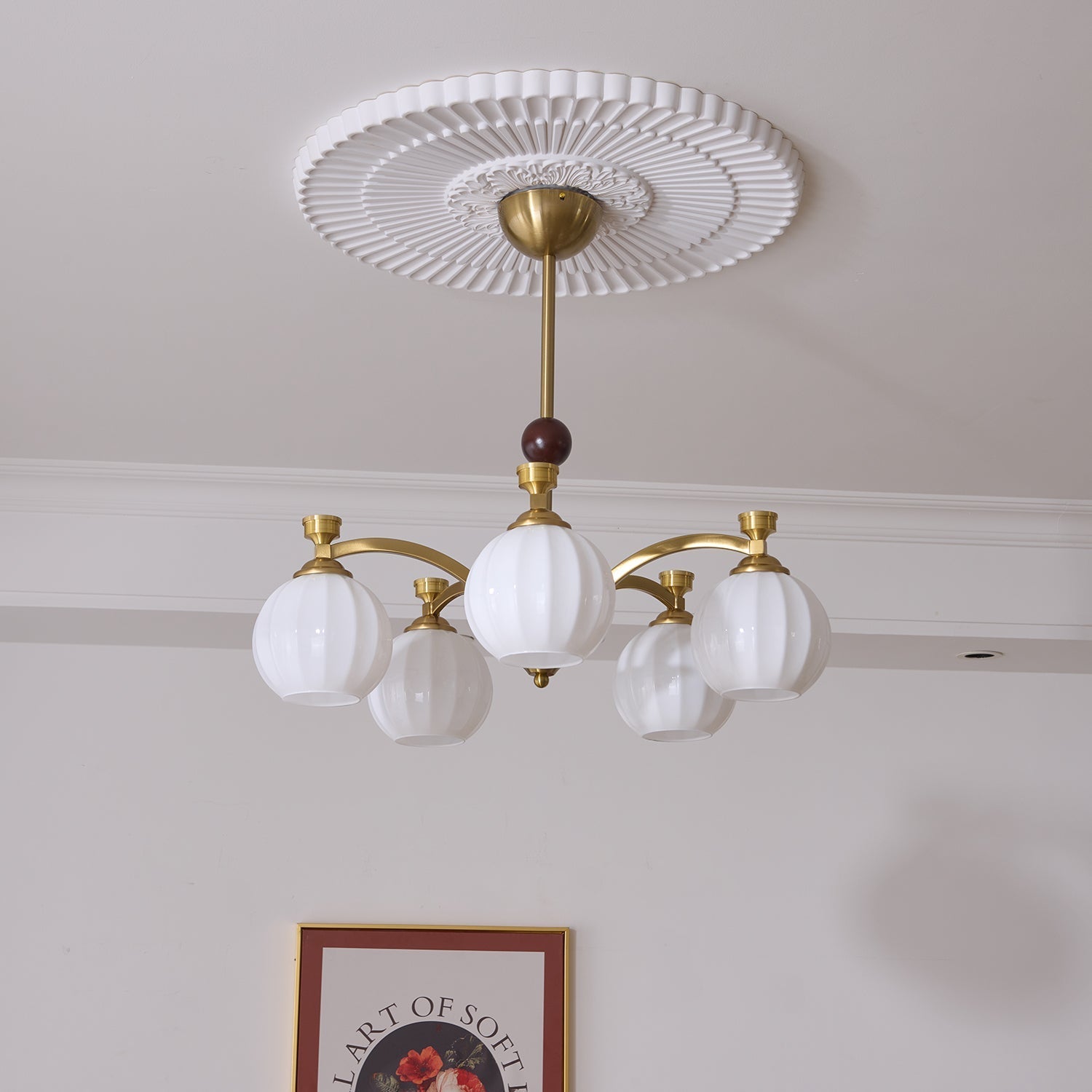 Usilia Elegance Vintage Glass Wood Chandelier - Letslighting