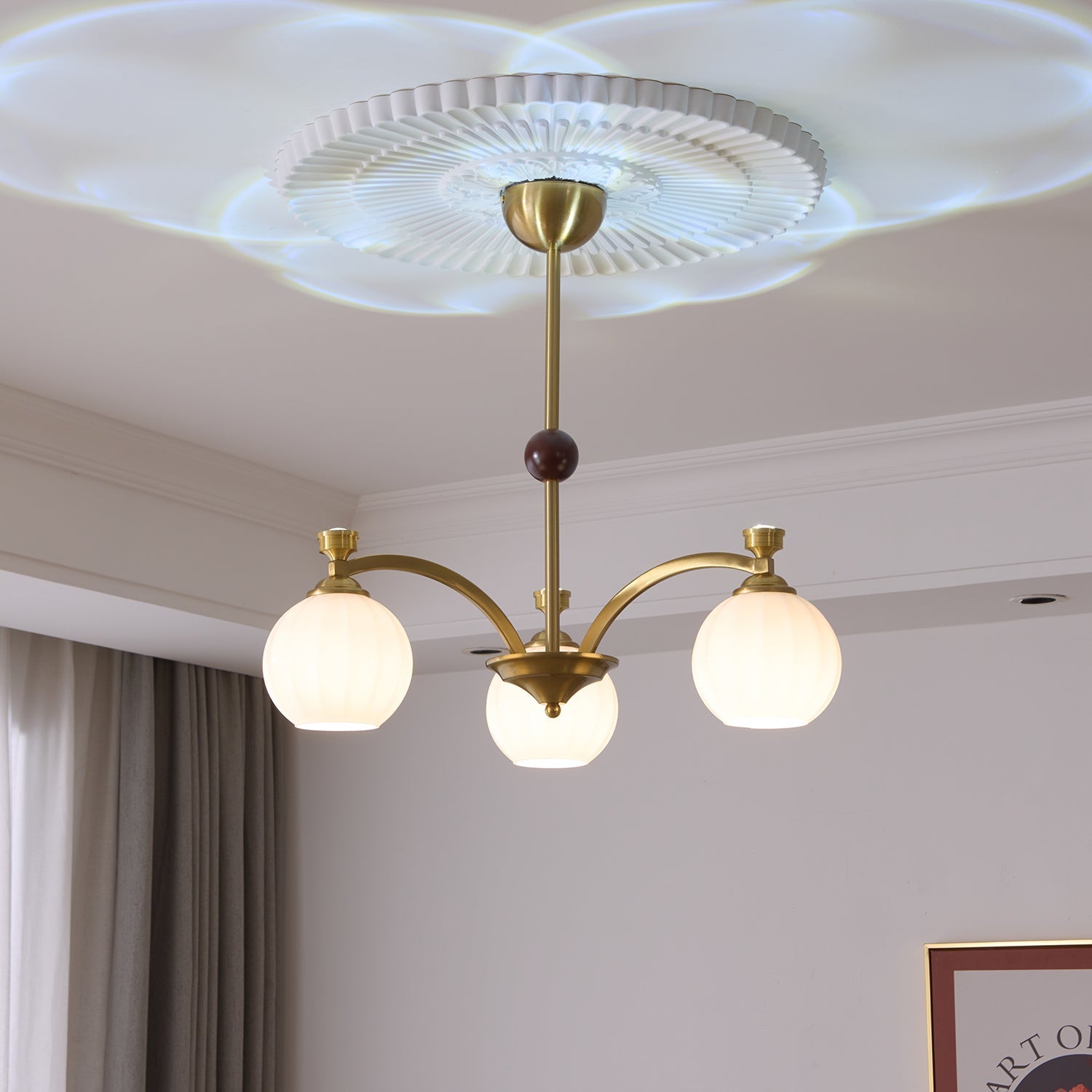 Usilia Elegance Vintage Glass Wood Chandelier - Letslighting