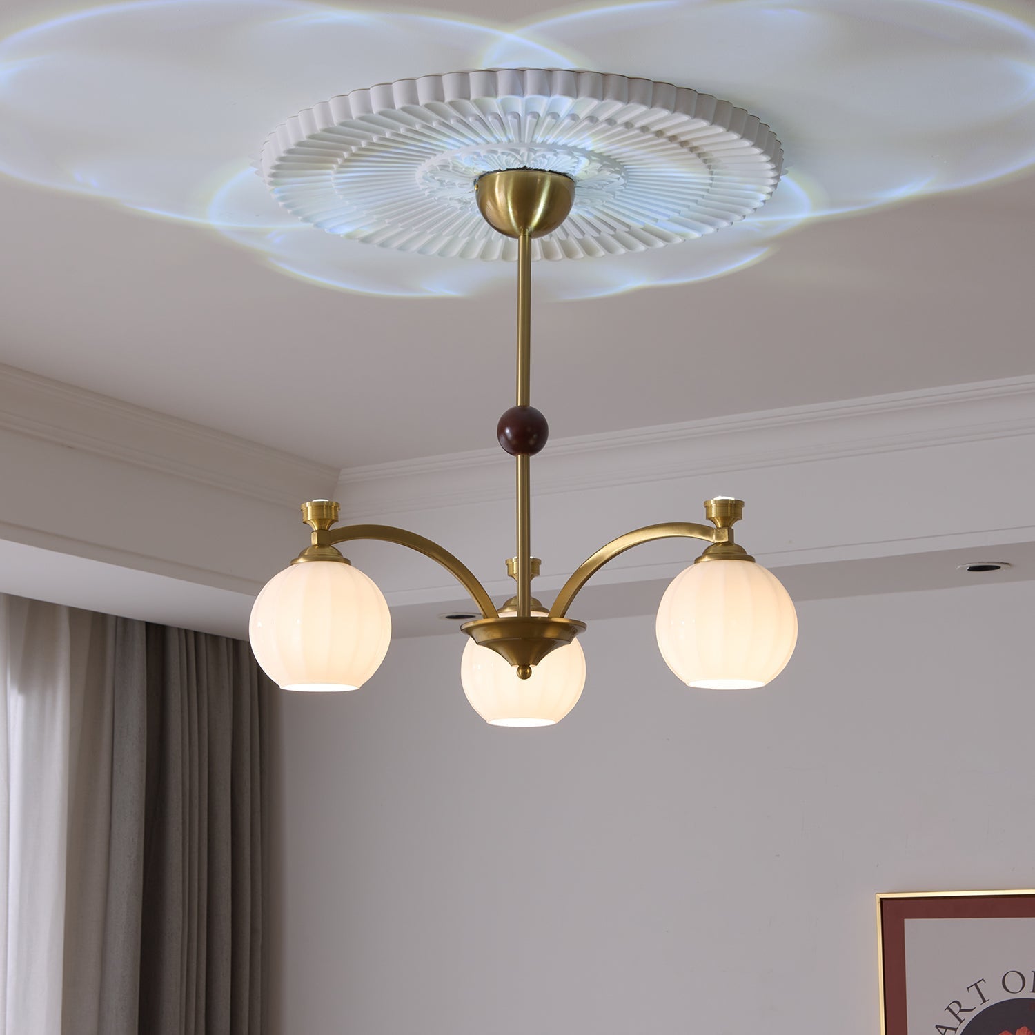 Usilia Elegance Vintage Glass Wood Chandelier - Letslighting