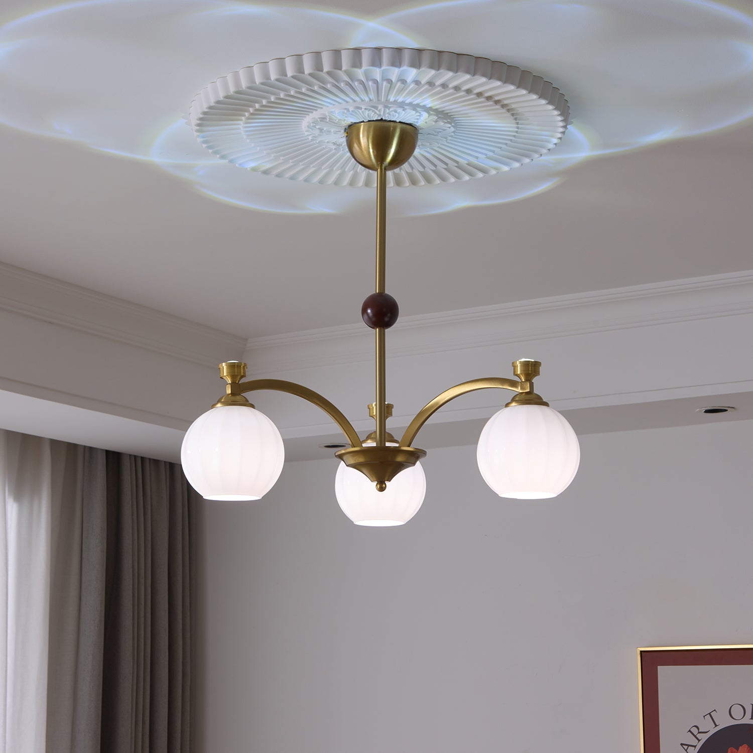 Usilia Elegance Vintage Glass Wood Chandelier - Letslighting
