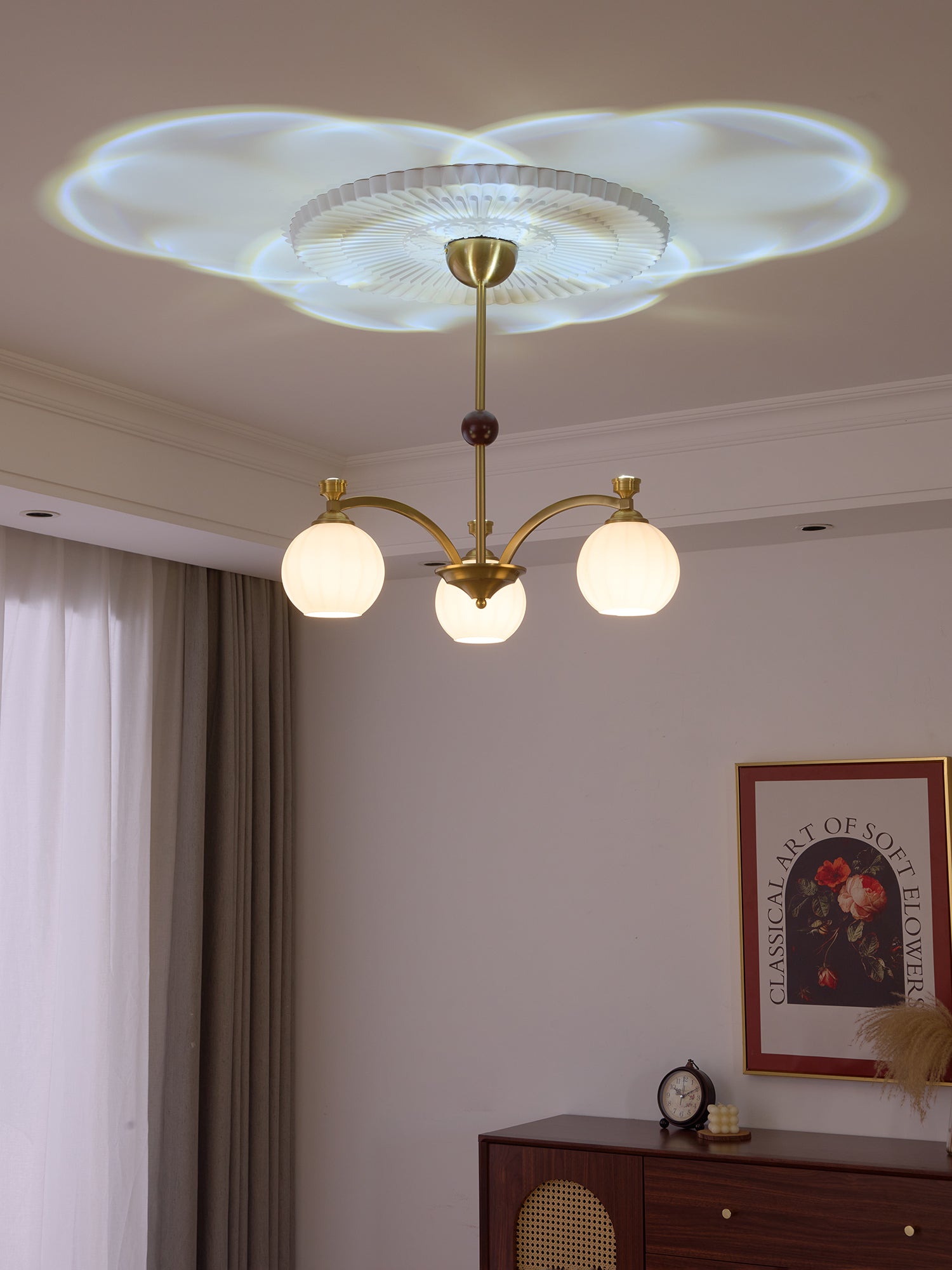 Usilia Elegance Vintage Glass Wood Chandelier - Letslighting