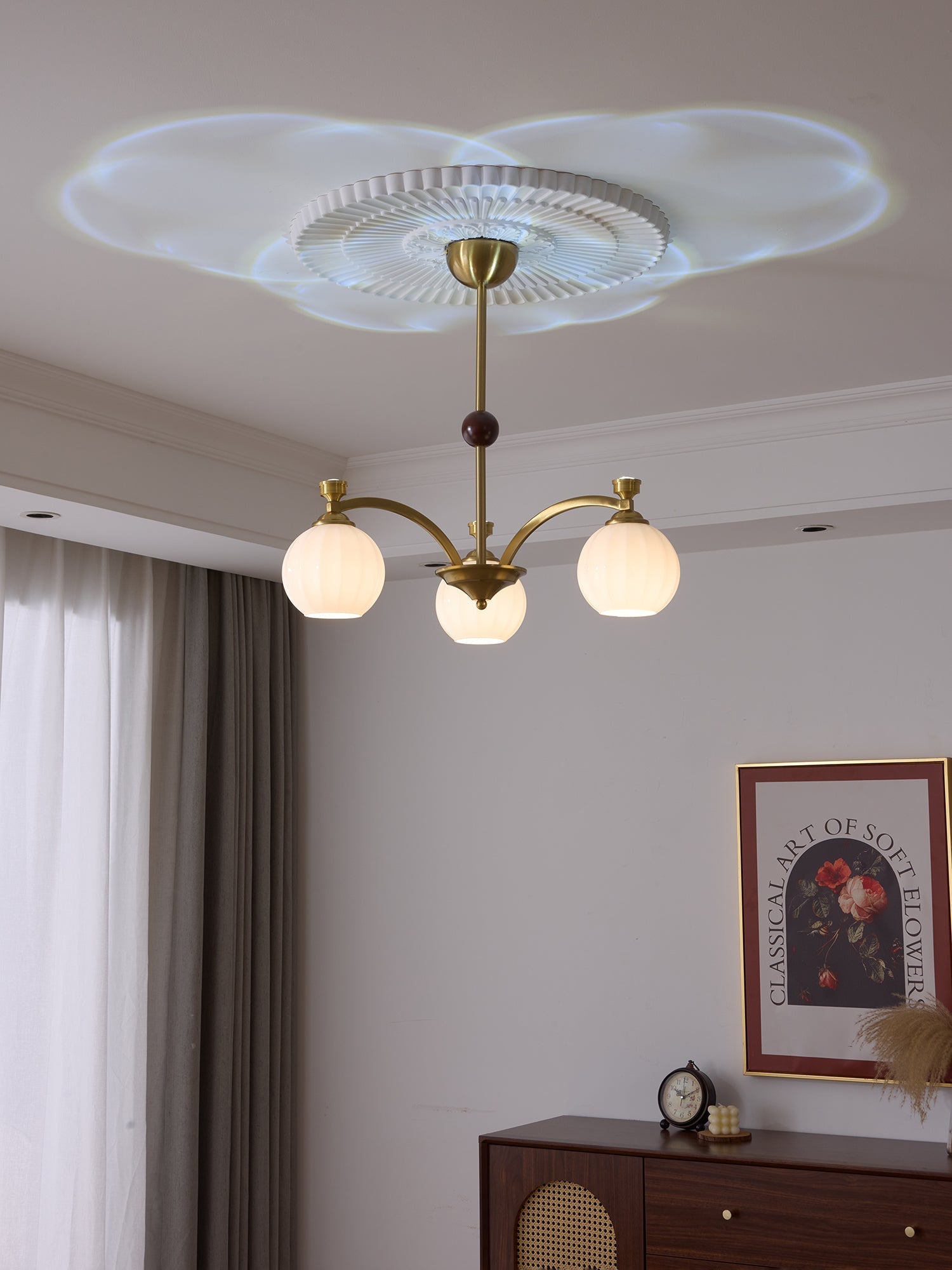 Usilia Elegance Vintage Glass Wood Chandelier - Letslighting