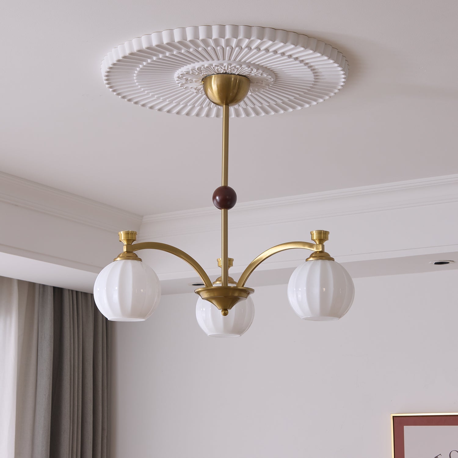 Usilia Elegance Vintage Glass Wood Chandelier - Letslighting
