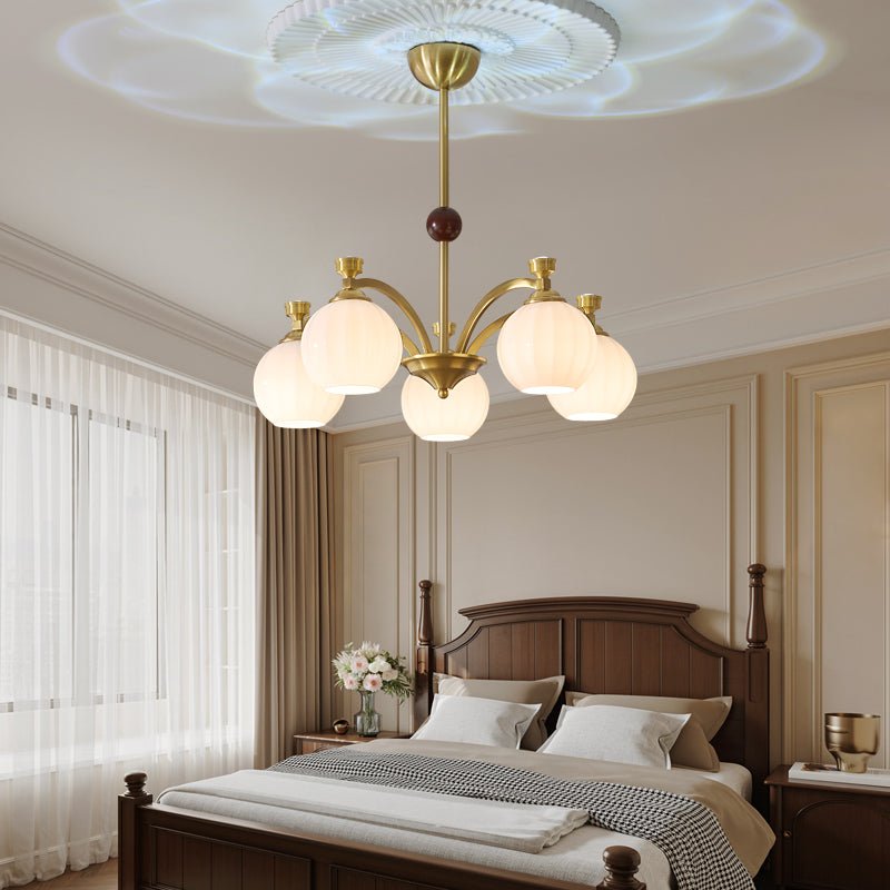 Usilia Elegance Vintage Glass Wood Chandelier - Letslighting