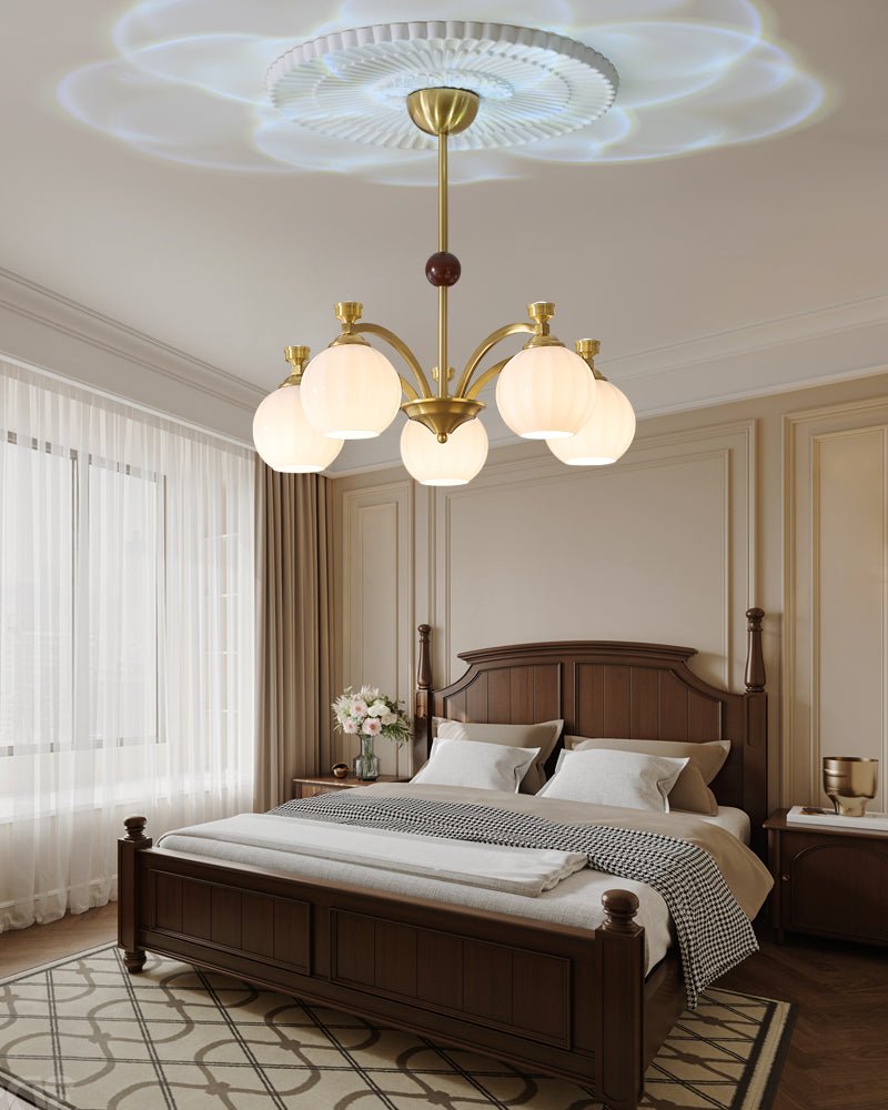 Usilia Elegance Vintage Glass Wood Chandelier - Letslighting