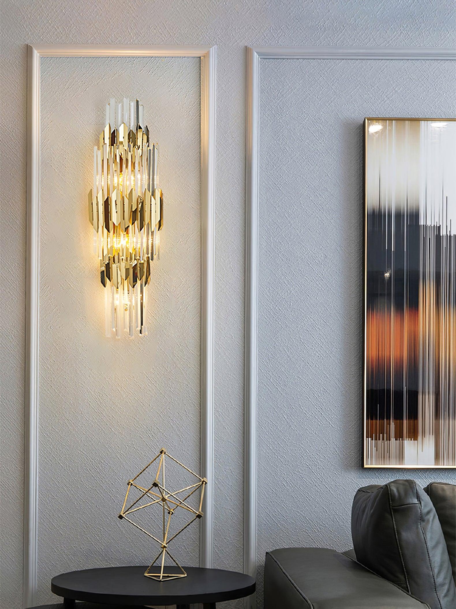 Abrahamson Nordic Art Three Layer Crystal Wall Light - Letslighting