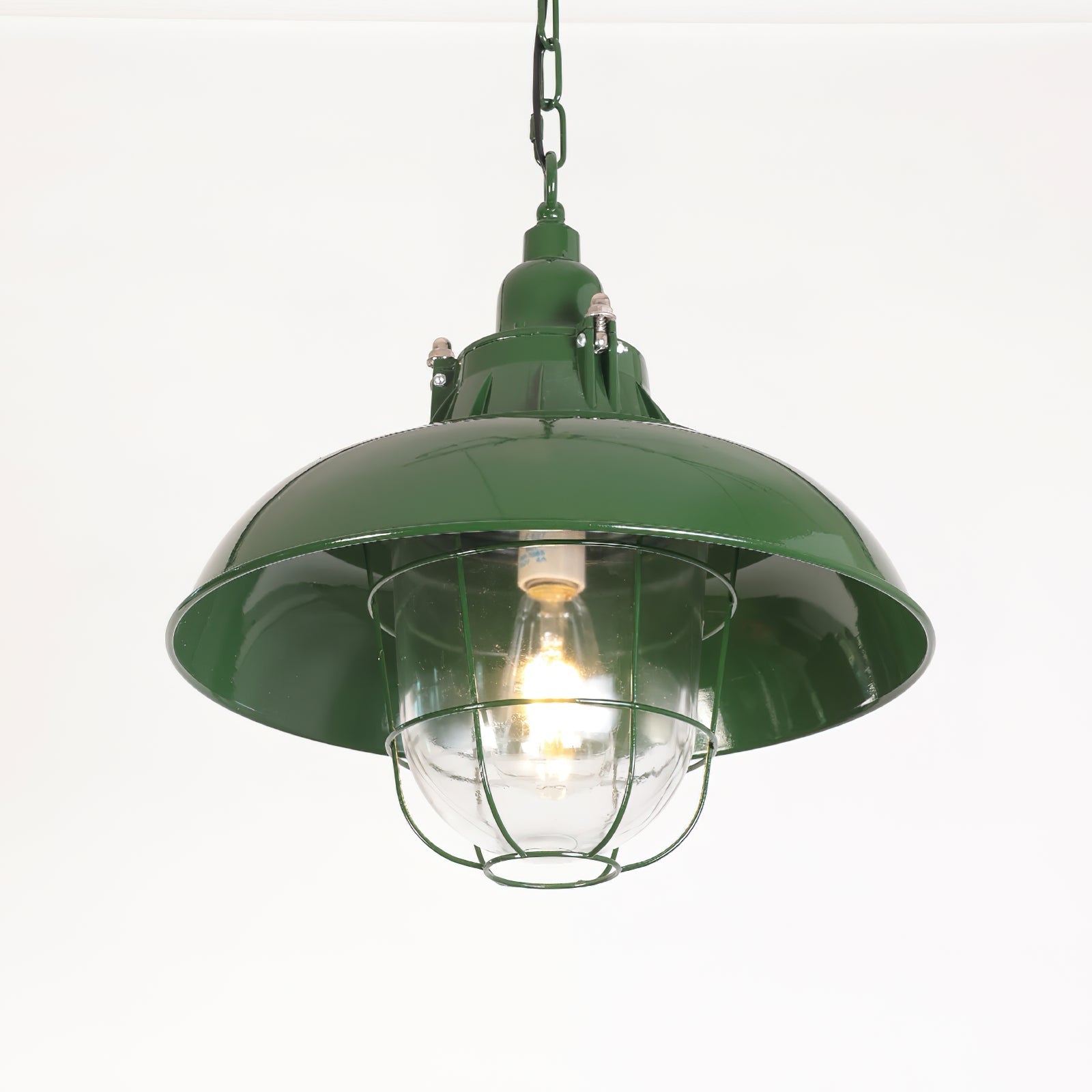 Colaeus Vintage Industrial Swag Green Glass Light - Letslighting