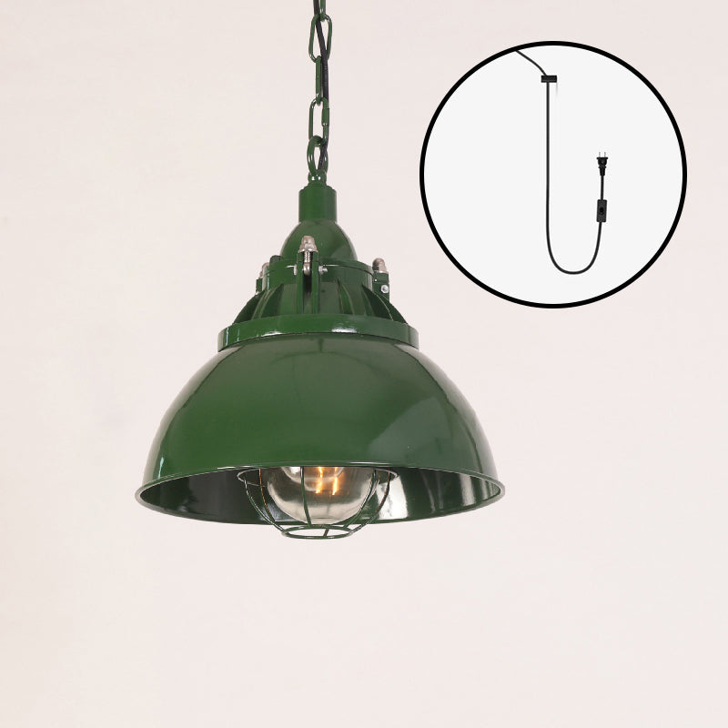 Colaeus Vintage Industrial Swag Green Glass Light - Letslighting