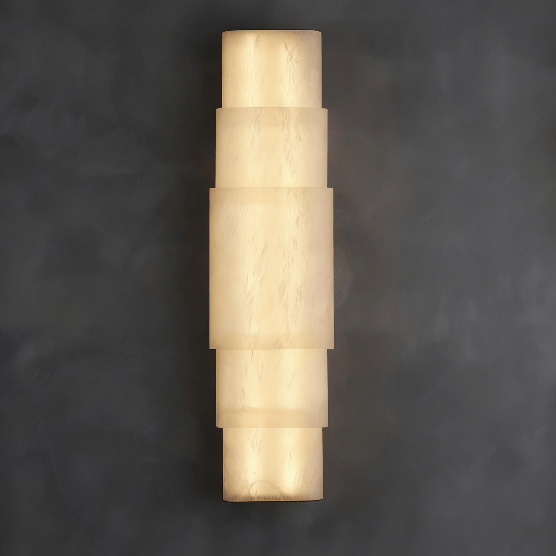 Tiered Minimalist Alabaster Sconce