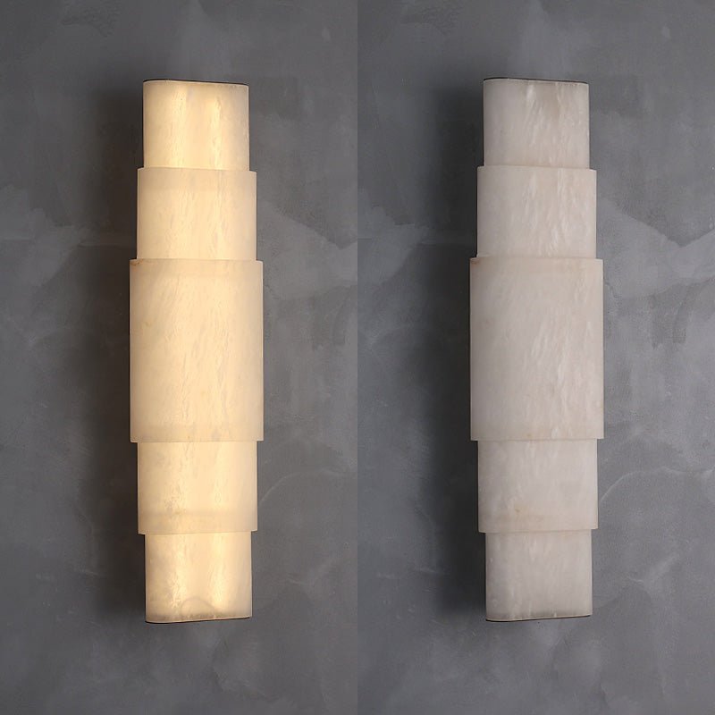 Tiered Minimalist Alabaster Sconce
