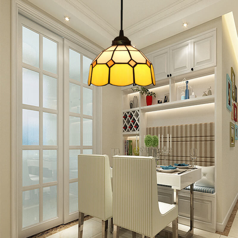 Tiffany Dome Shade European Pendant Light Stained Glass Living Room