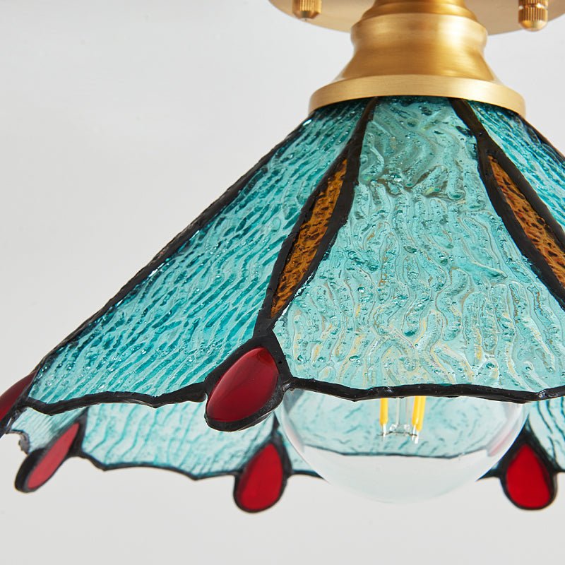 Solara Ceiling Light Vintage Floral Stainedglass - Letslighting