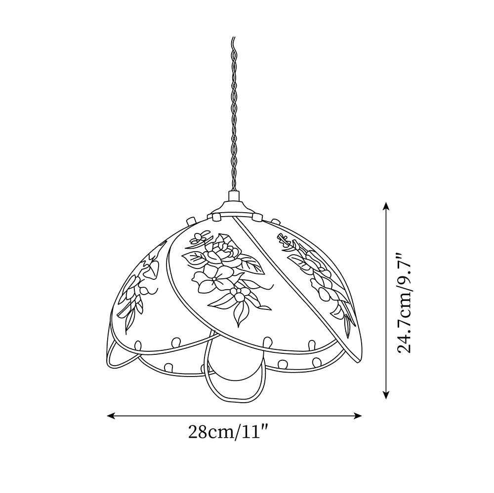 Pendant Lamp Glass Petal Shade Frame Vintage - Letslighting