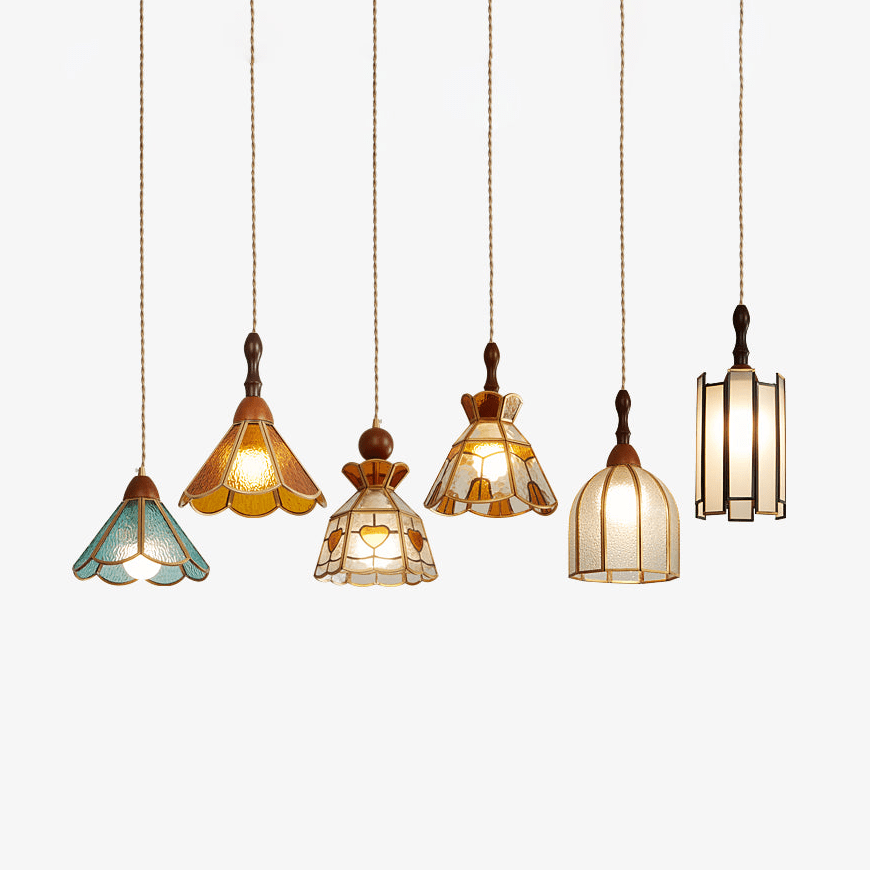 Florace Wood & Glass Vintage Pendant Lamp - Letslighting