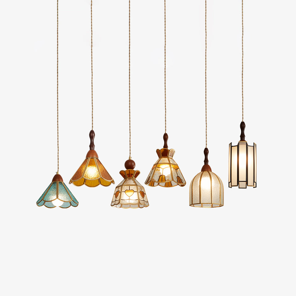 Florace Wood & Glass Vintage Pendant Lamp - Letslighting