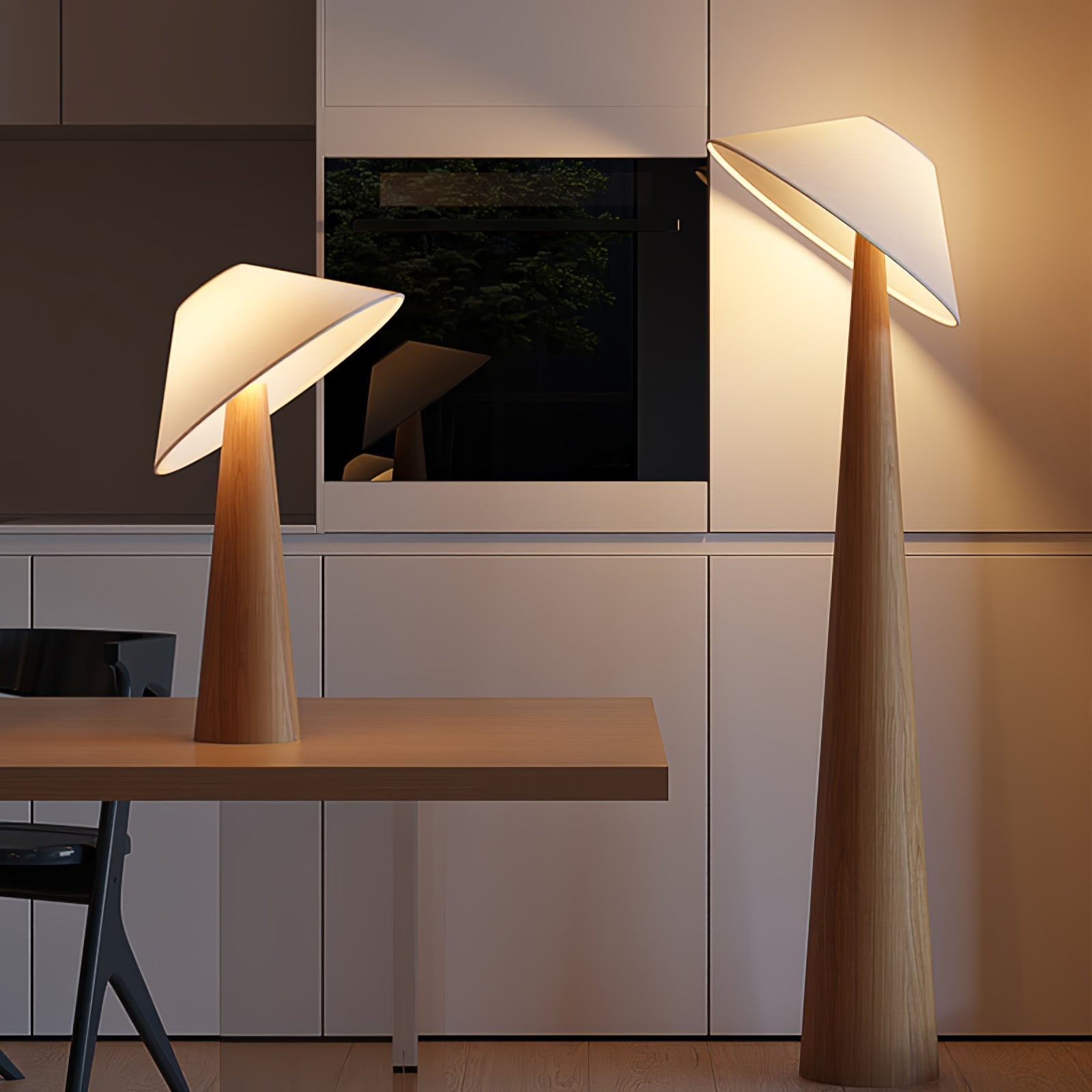 Apex Wooden Tapered Floor Lamp - Letslighting