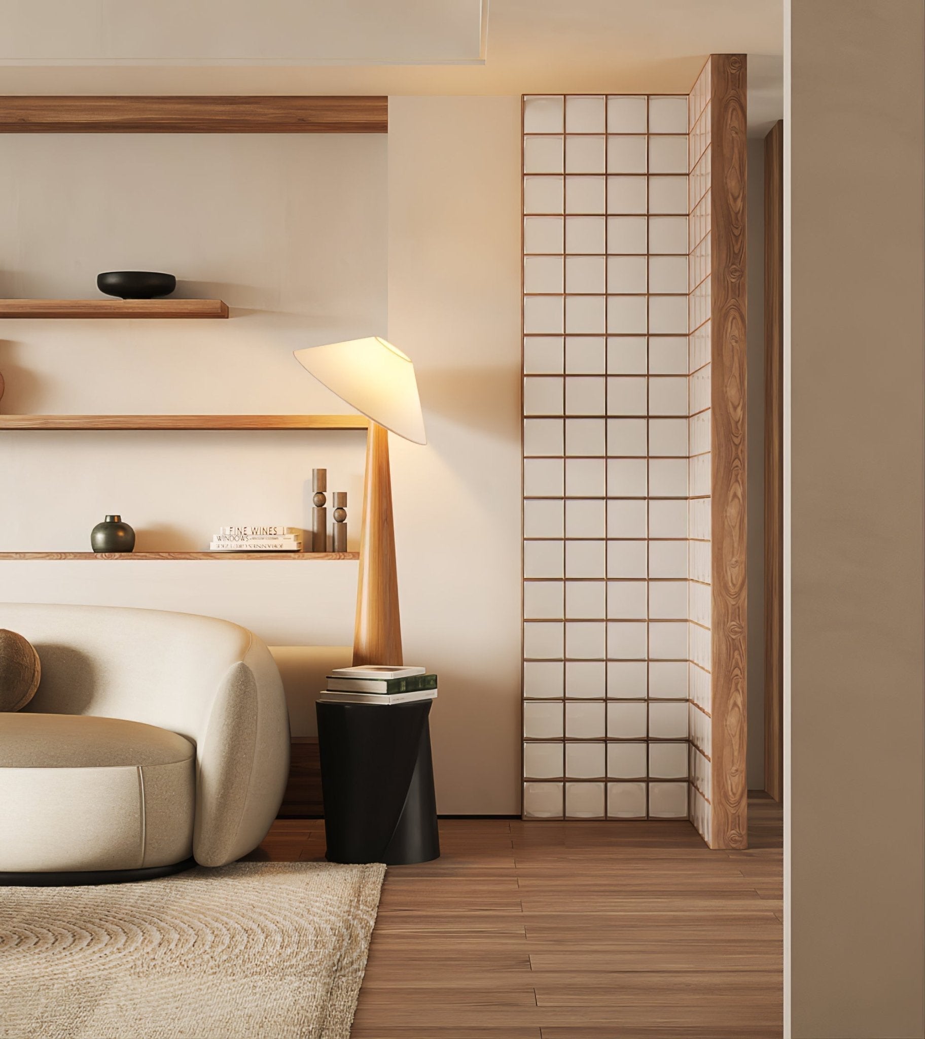 Apex Wooden Tapered Floor Lamp - Letslighting