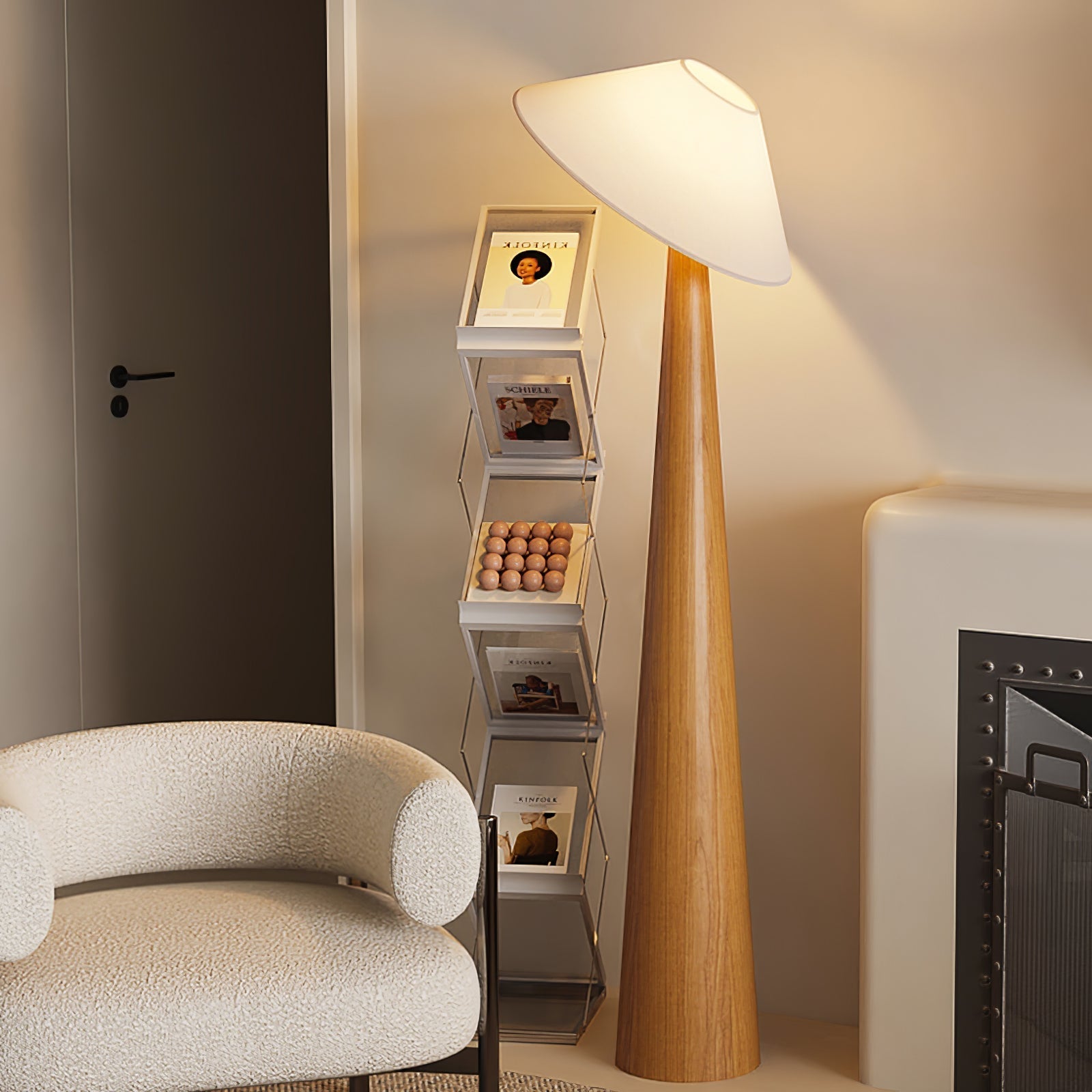 Apex Wooden Tapered Floor Lamp - Letslighting