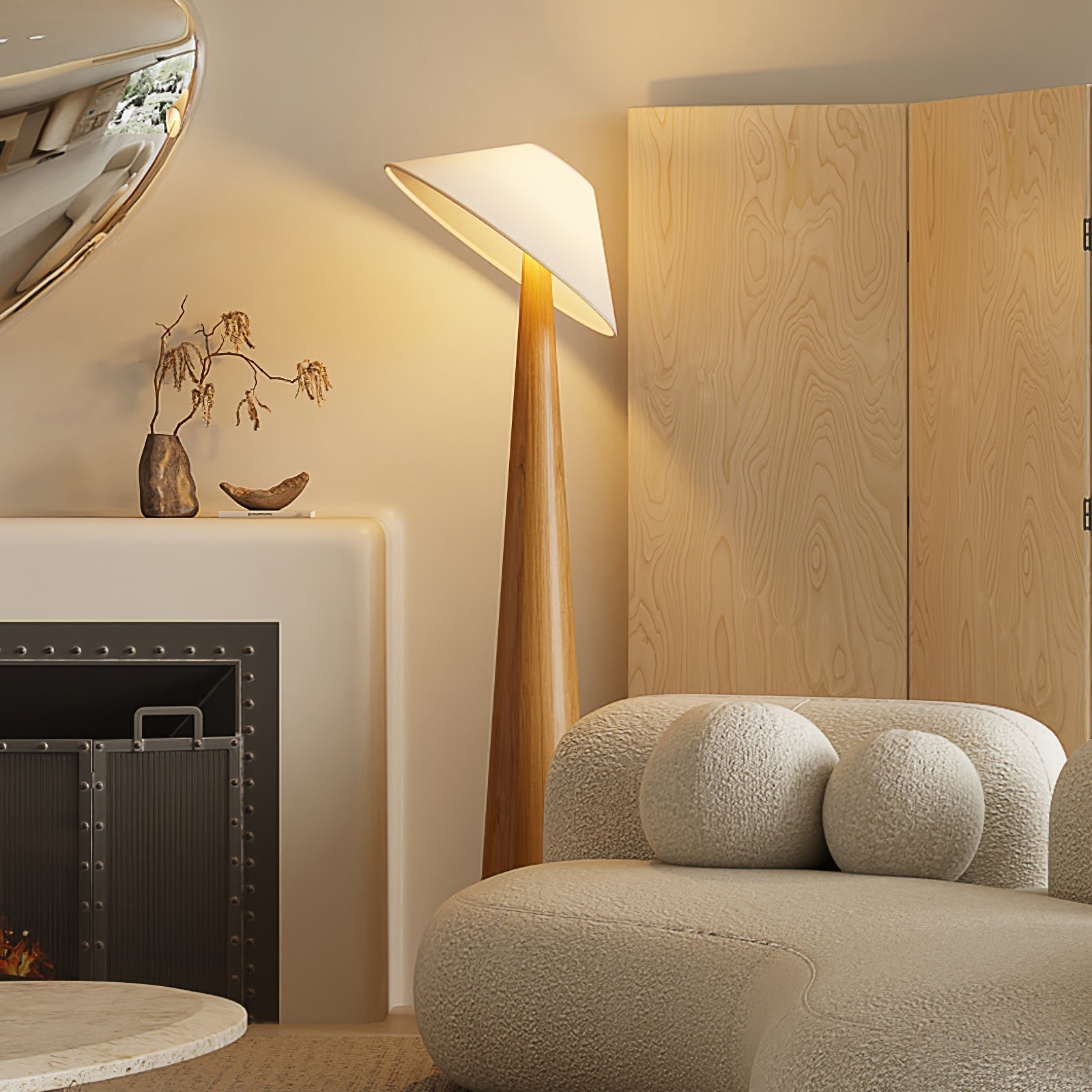 Apex Wooden Tapered Floor Lamp - Letslighting