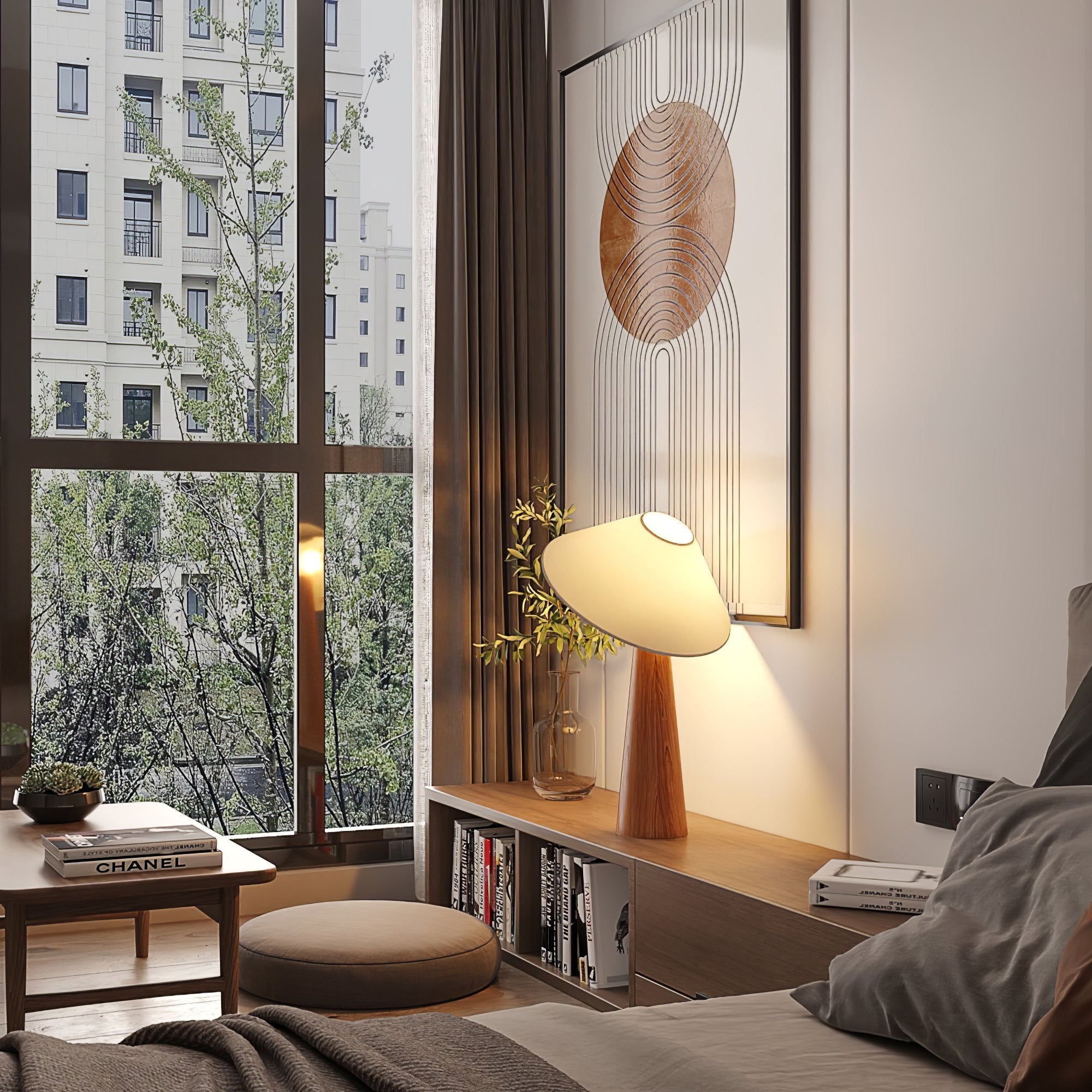 Vosile Sculptural Wood Table Lamp - Letslighting