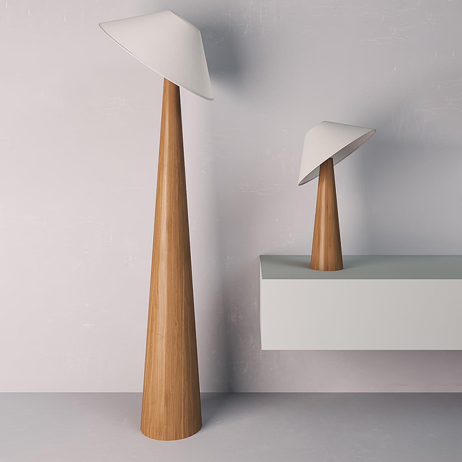 Apex Wooden Tapered Floor Lamp - Letslighting