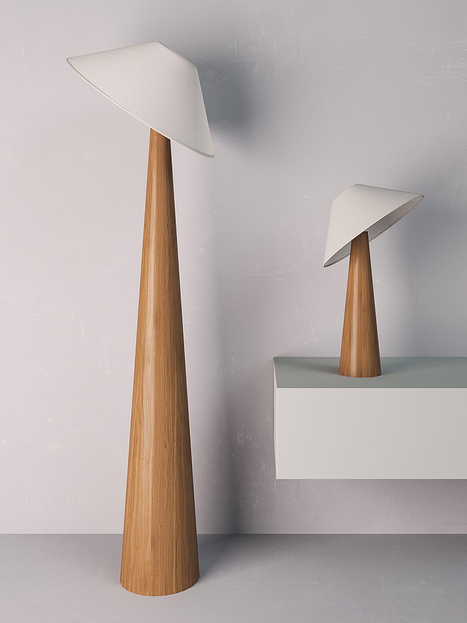 Apex Wooden Tapered Floor Lamp - Letslighting