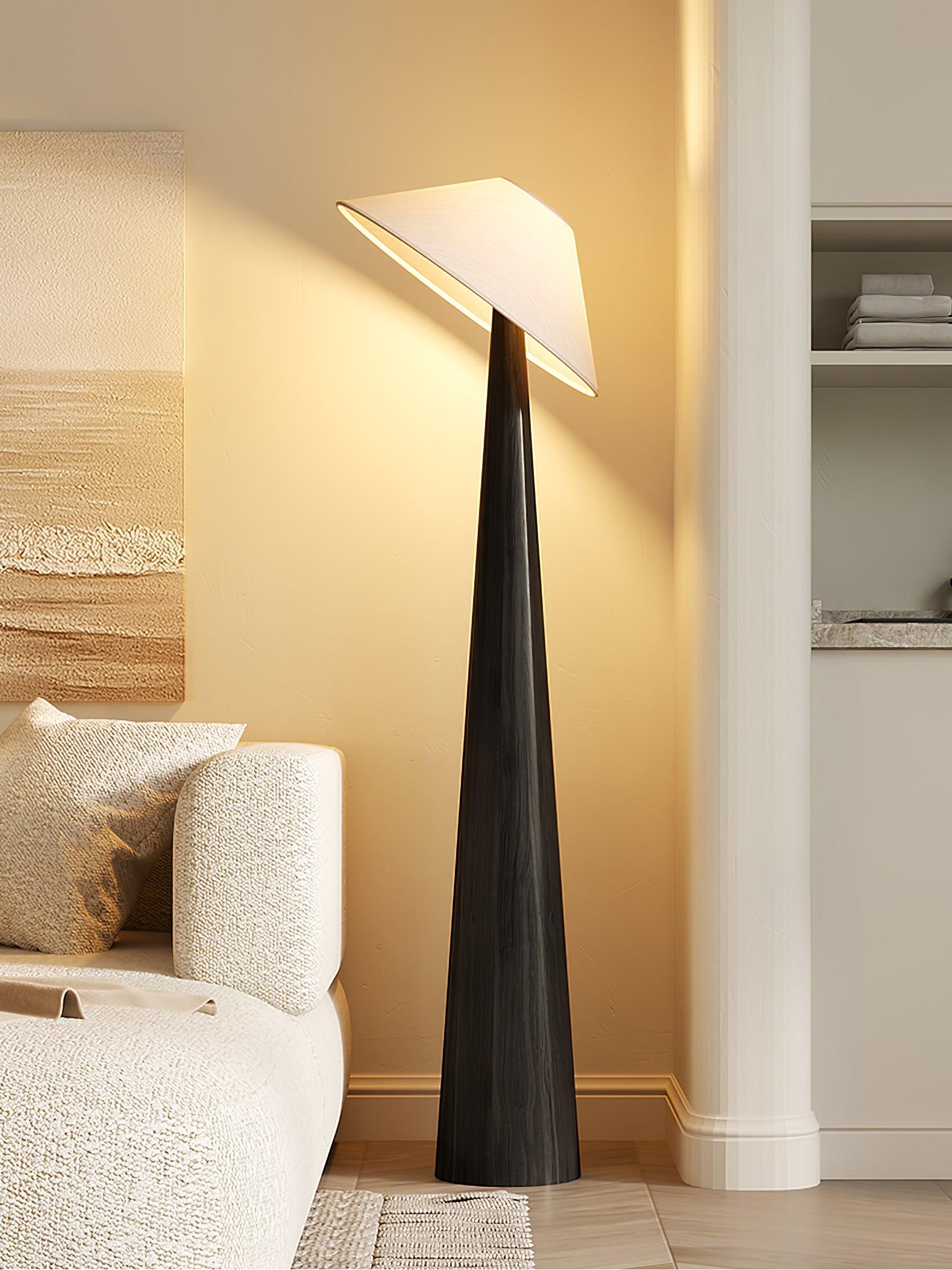 Apex Wooden Tapered Floor Lamp - Letslighting