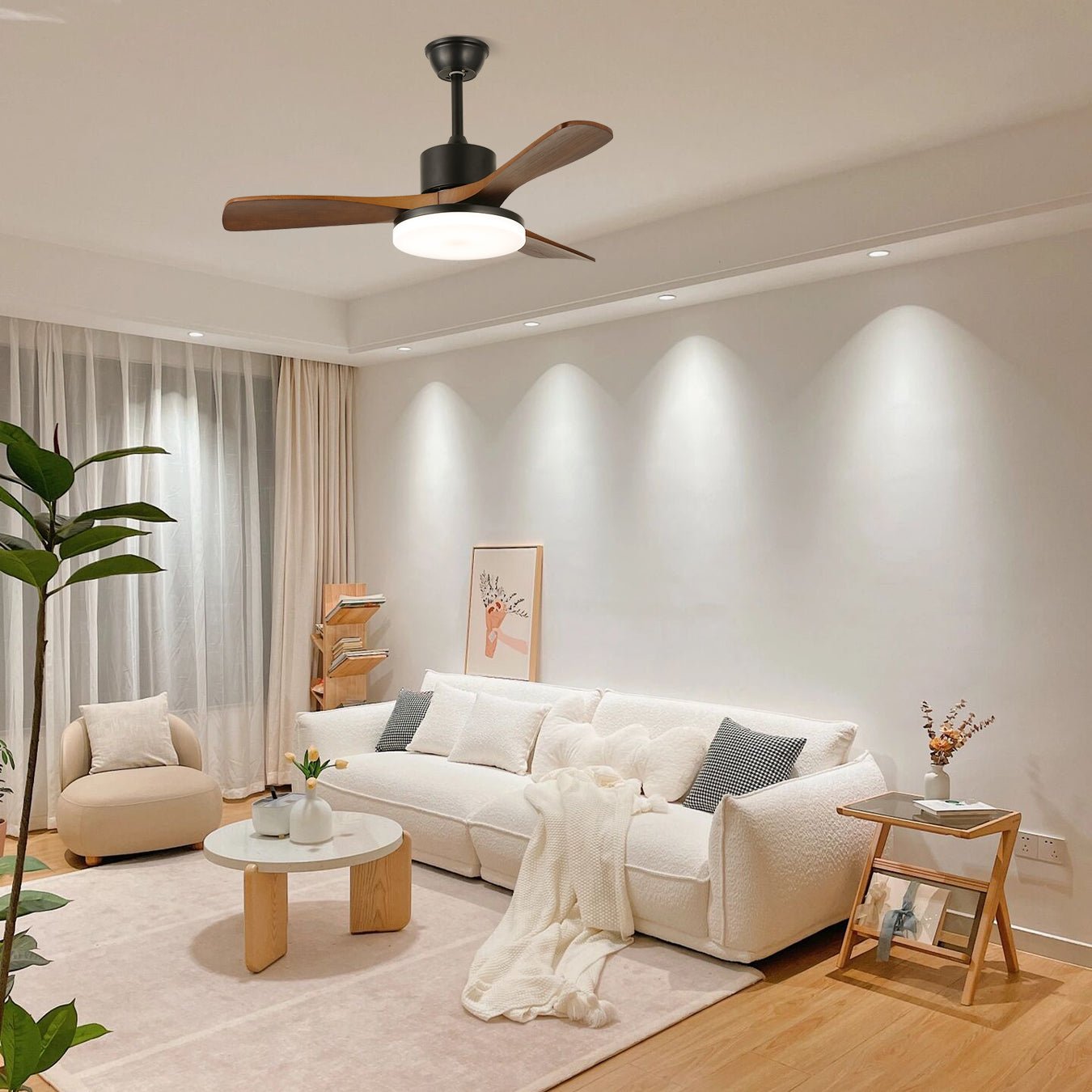 Darian Minimalist Wood Ceiling Fan Light - Letslighting