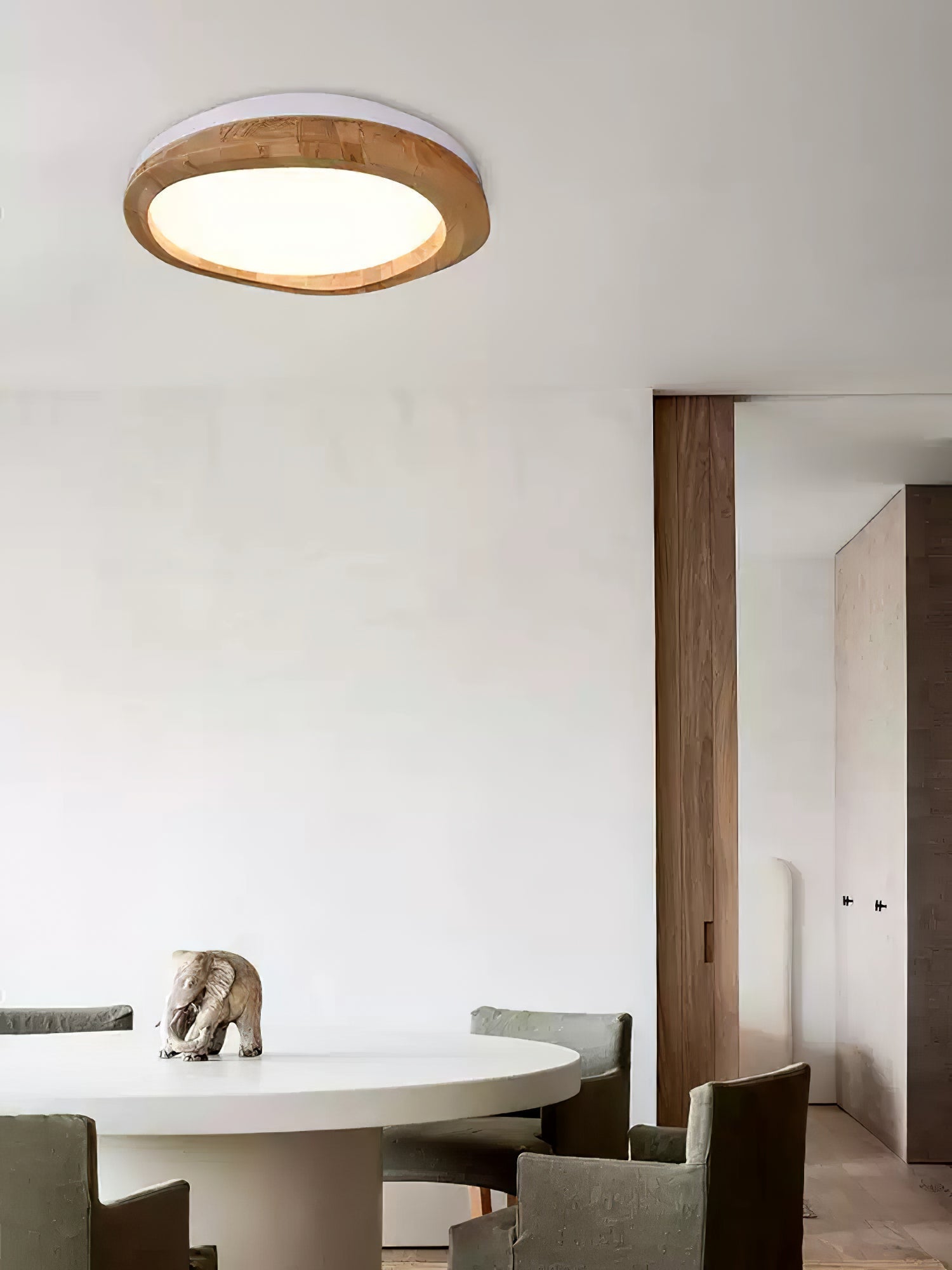 Artalis Walnut Wood Flush Mount - Letslighting