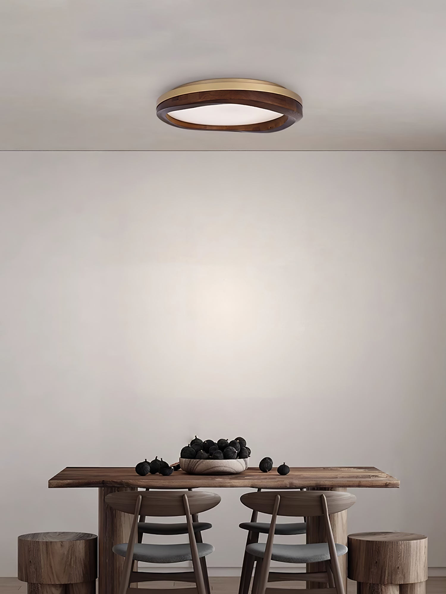 Artalis Walnut Wood Flush Mount - Letslighting