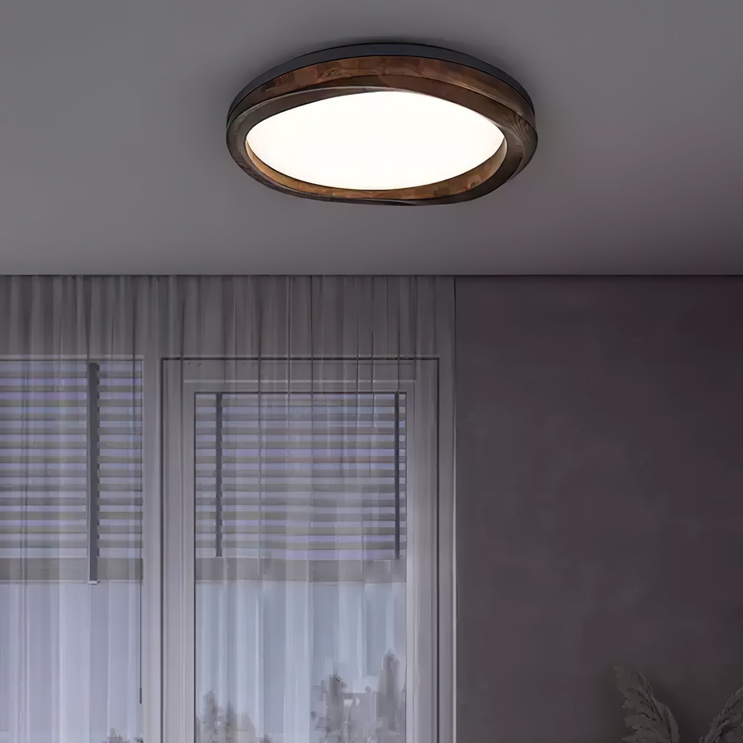 Artalis Walnut Wood Flush Mount - Letslighting